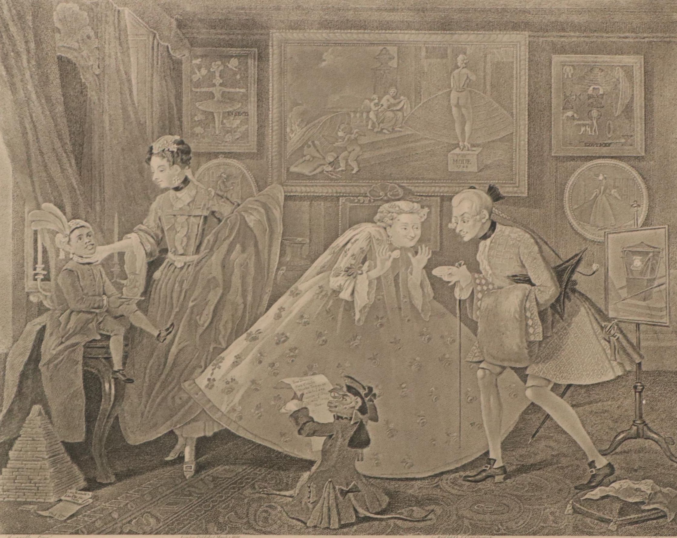 Engraving After After William Hogarth "Taste in High Life" 19th Century