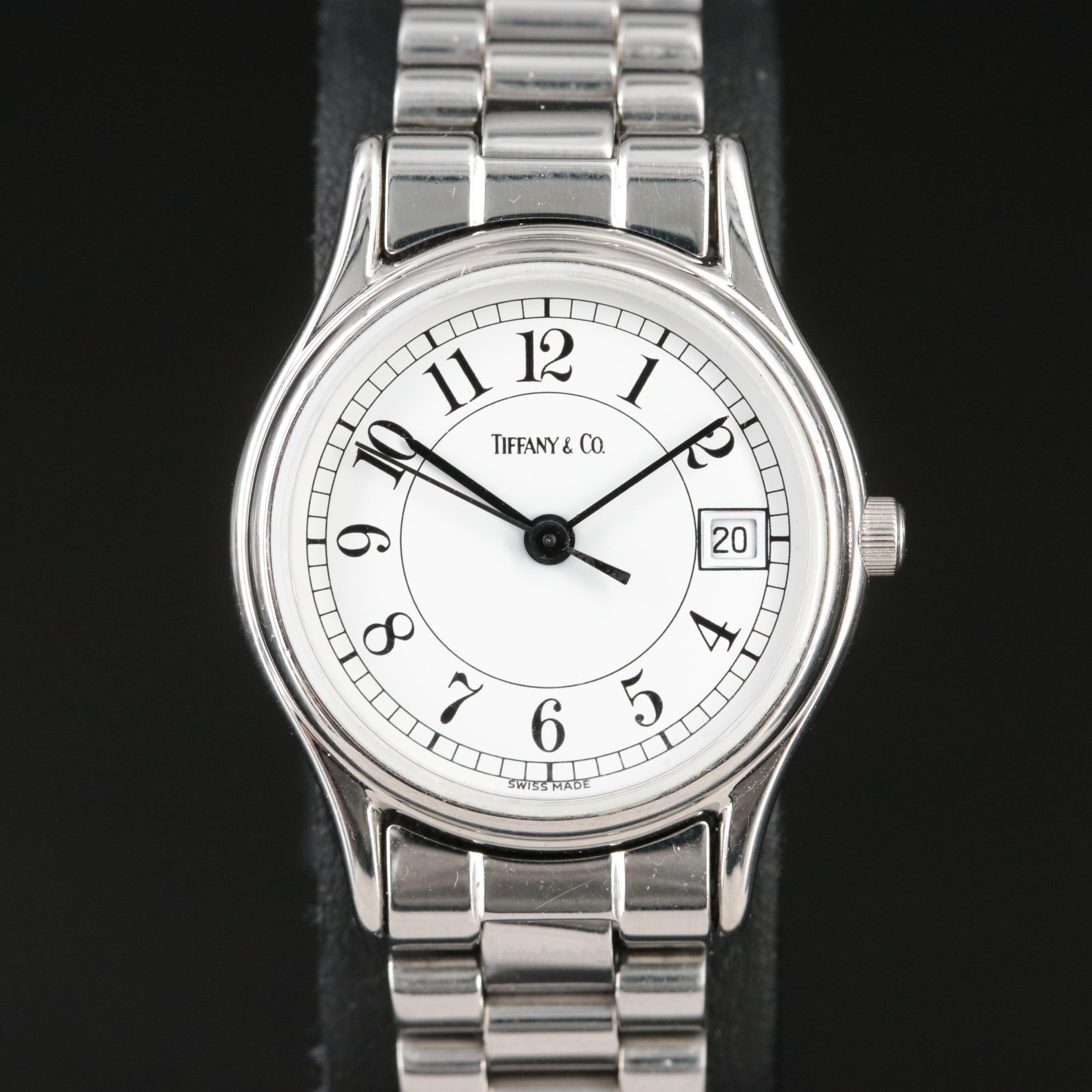 Tiffany and Co. Swiss Made Stainless Steel Quartz Date Watch