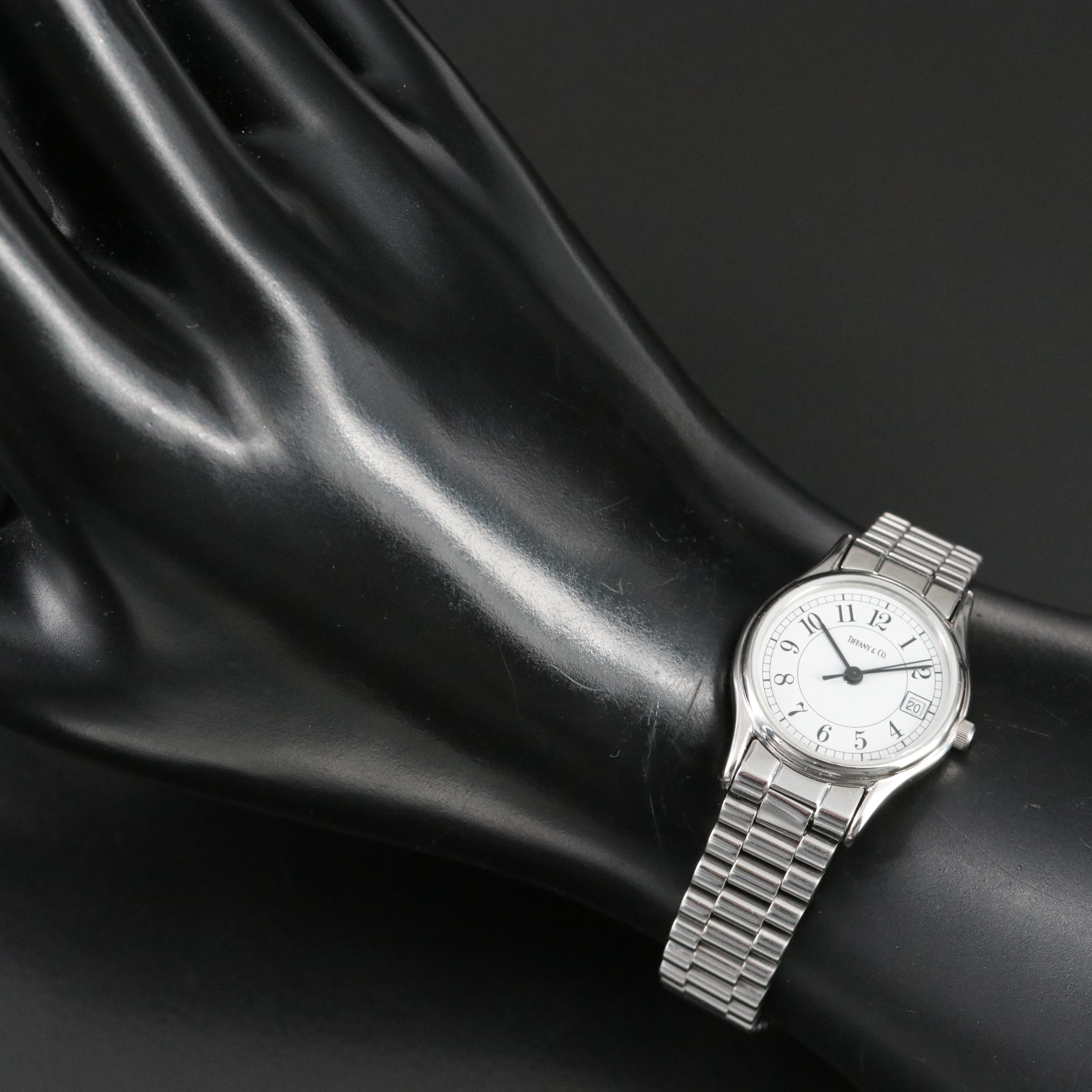 Tiffany and Co. Swiss Made Stainless Steel Quartz Date Watch