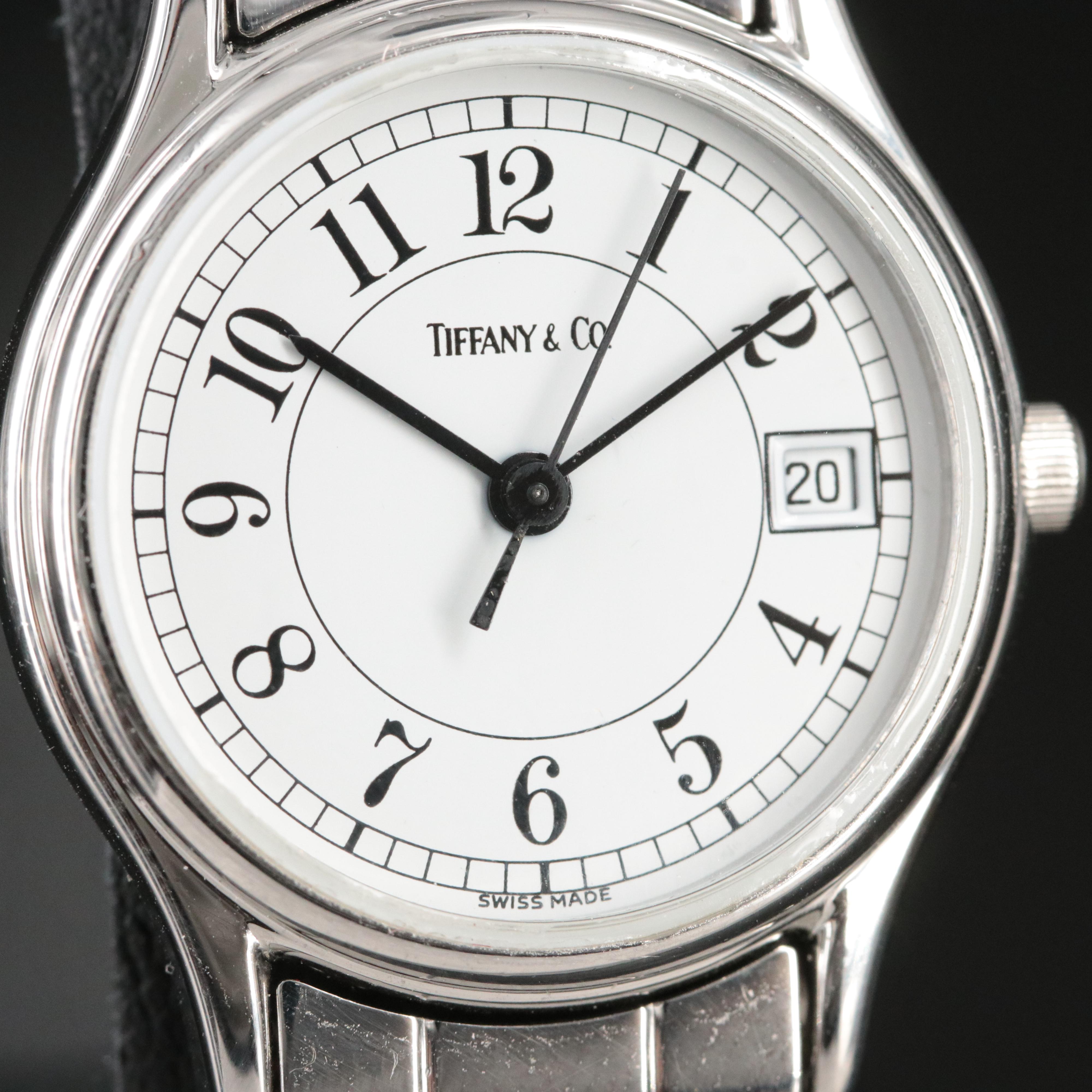 Tiffany and Co. Swiss Made Stainless Steel Quartz Date Watch