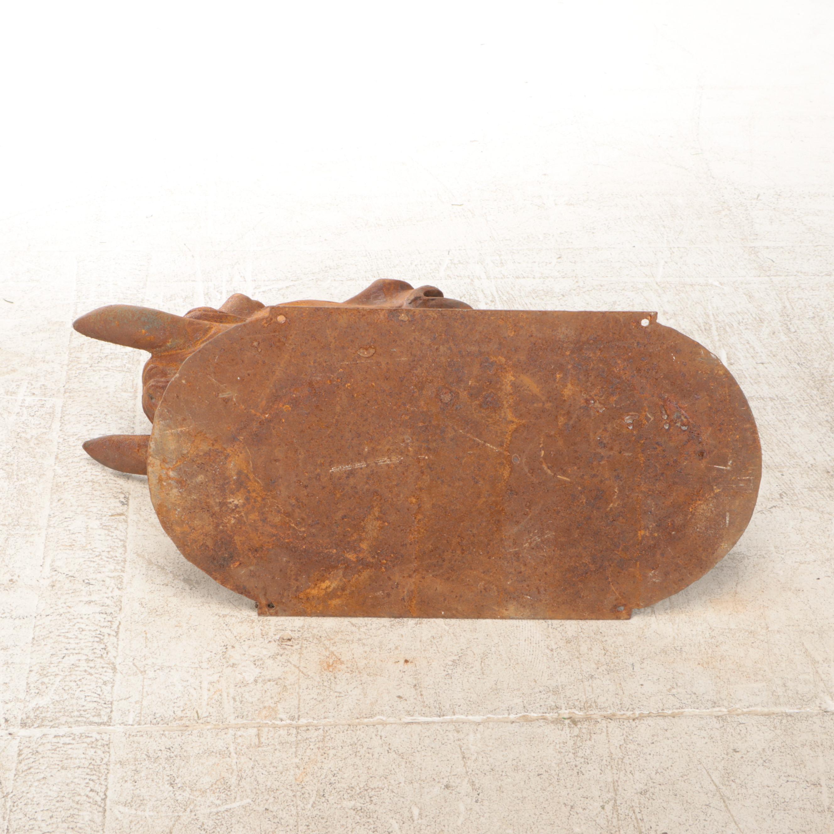 French Style Cast Iron Horse Head Wall Mount Stable Sign