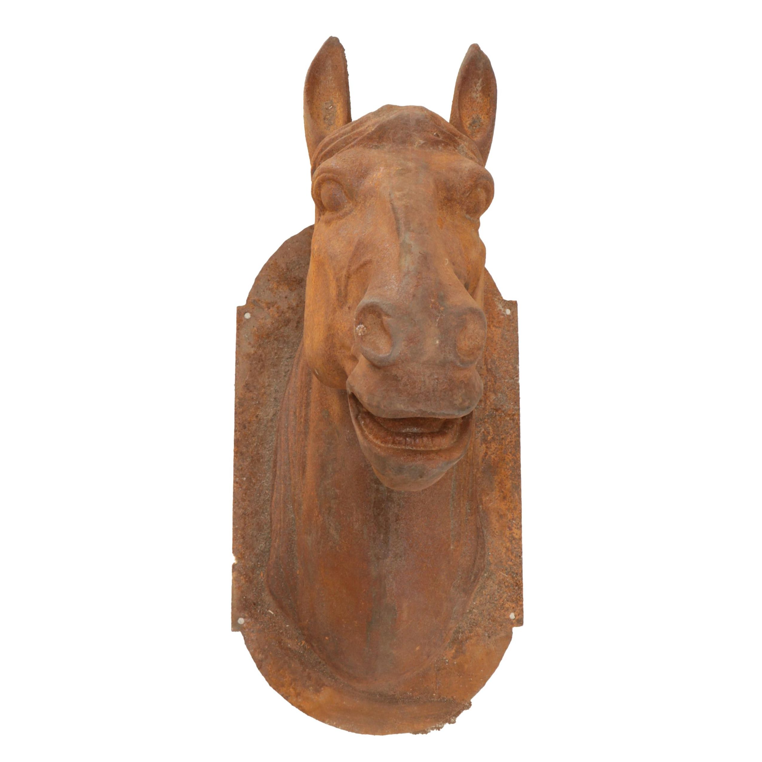 French Style Cast Iron Horse Head Wall Mount Stable Sign