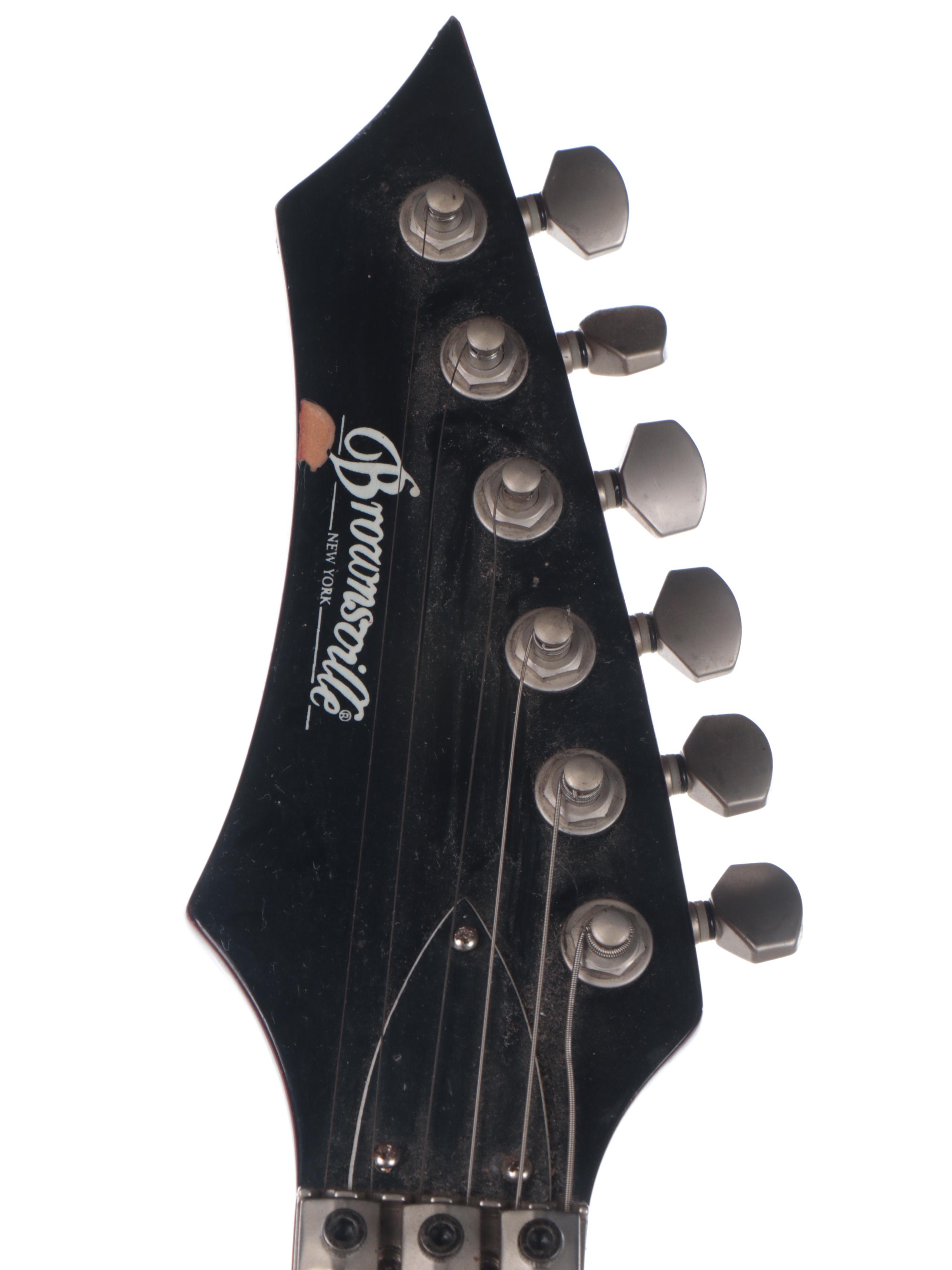 Brownsville Red Quilt Electric Guitar with Mother-of-Pearl Inlay