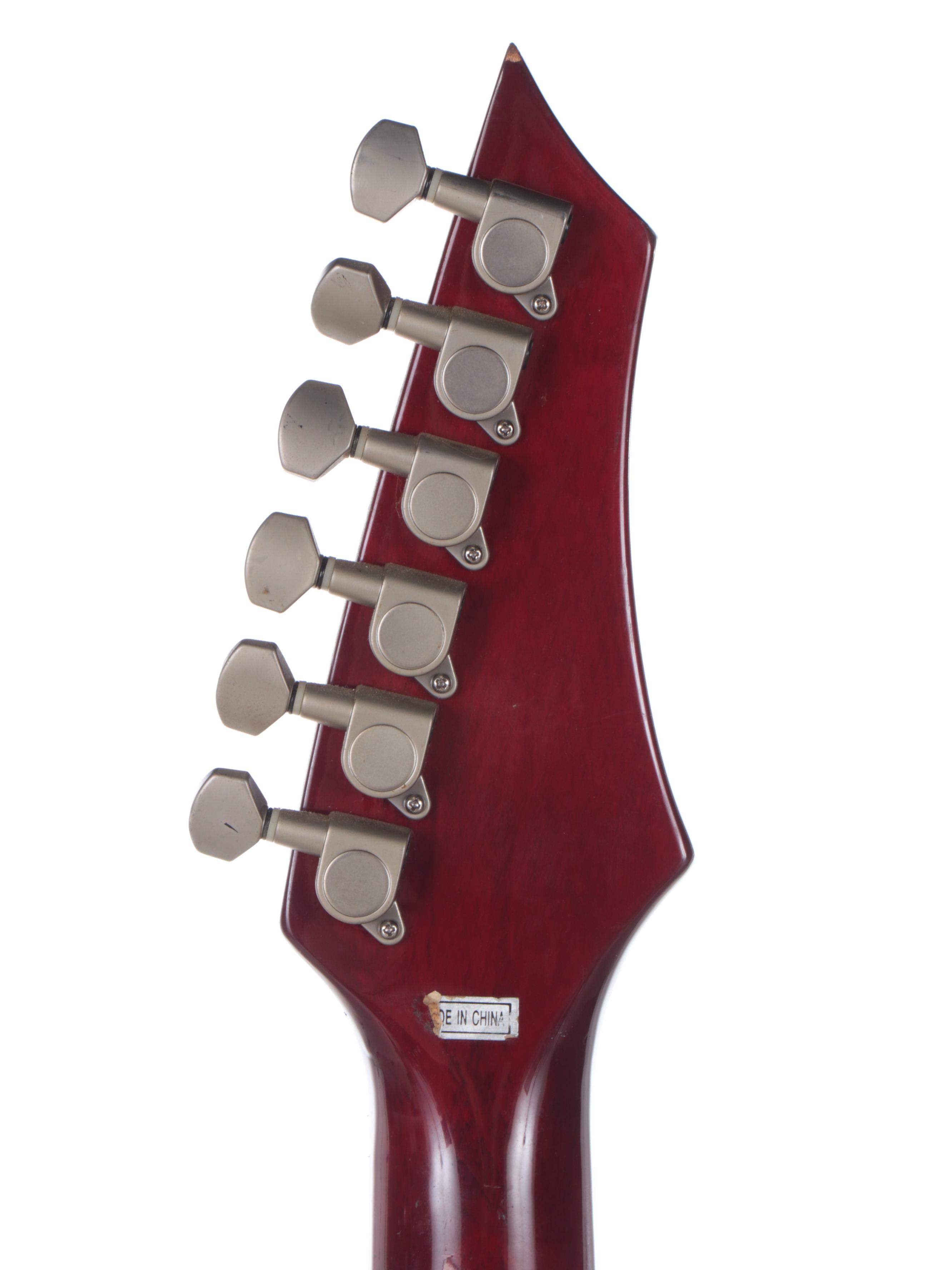 Brownsville Red Quilt Electric Guitar with Mother-of-Pearl Inlay