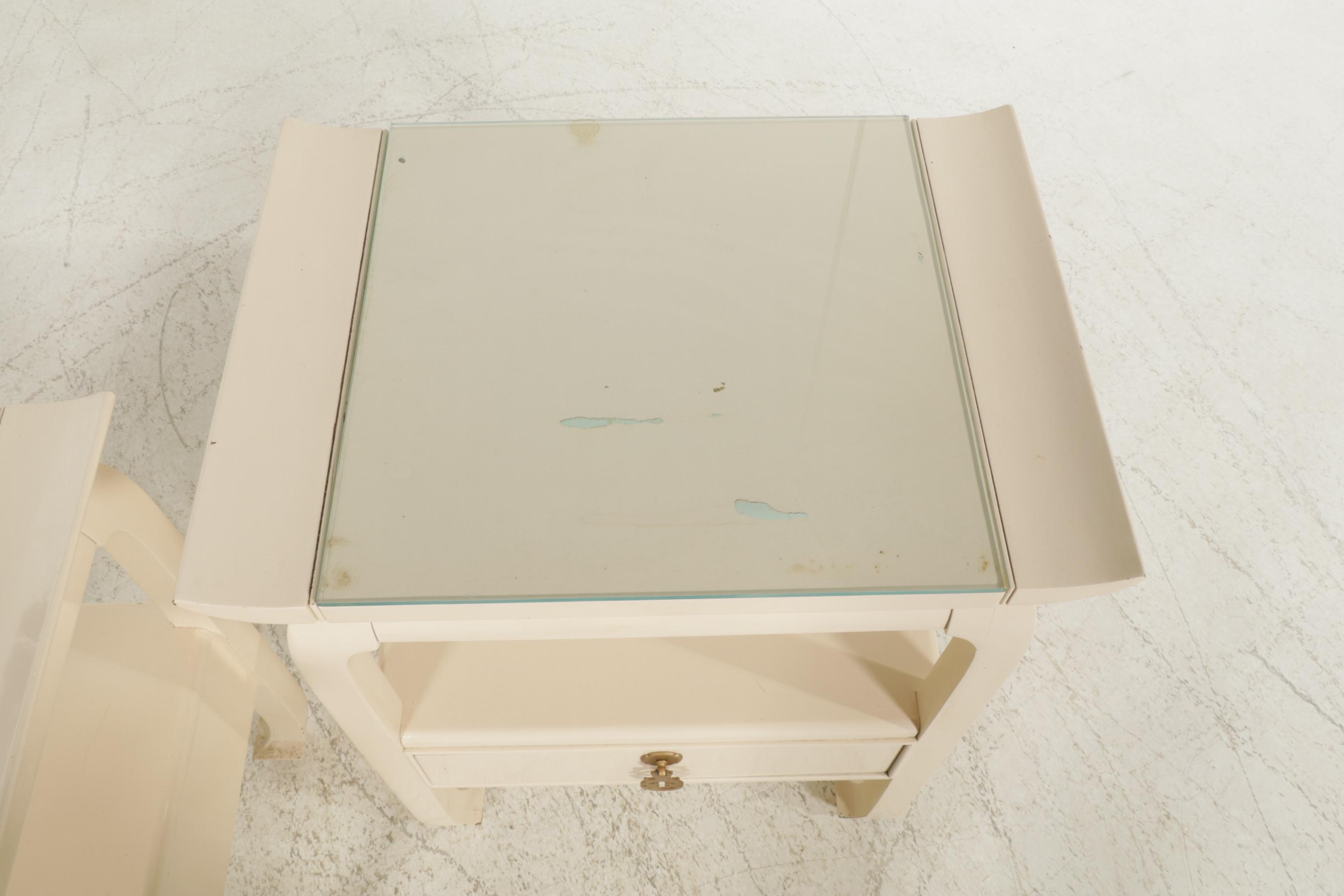 Kent-Coffey "The Amerasia" Chinoiserie Painted Nightstands, Pair