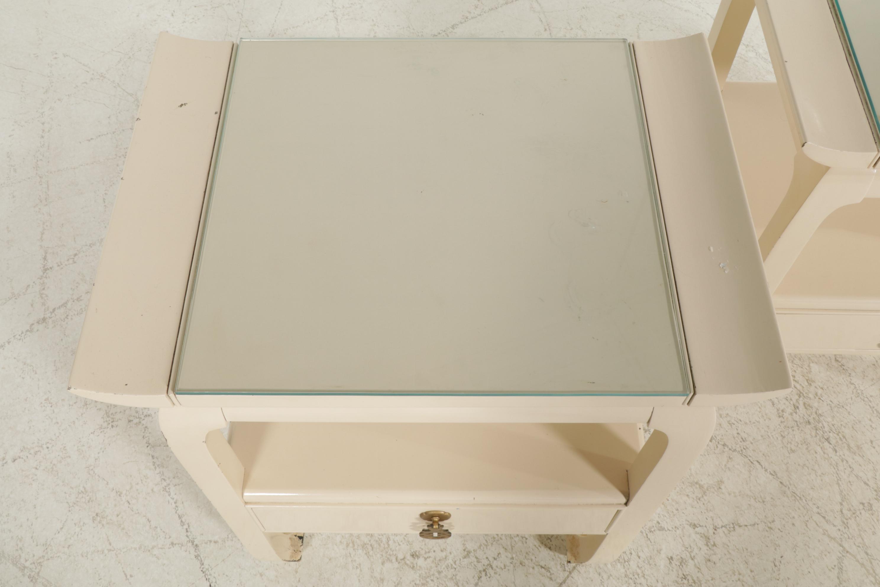 Kent-Coffey "The Amerasia" Chinoiserie Painted Nightstands, Pair