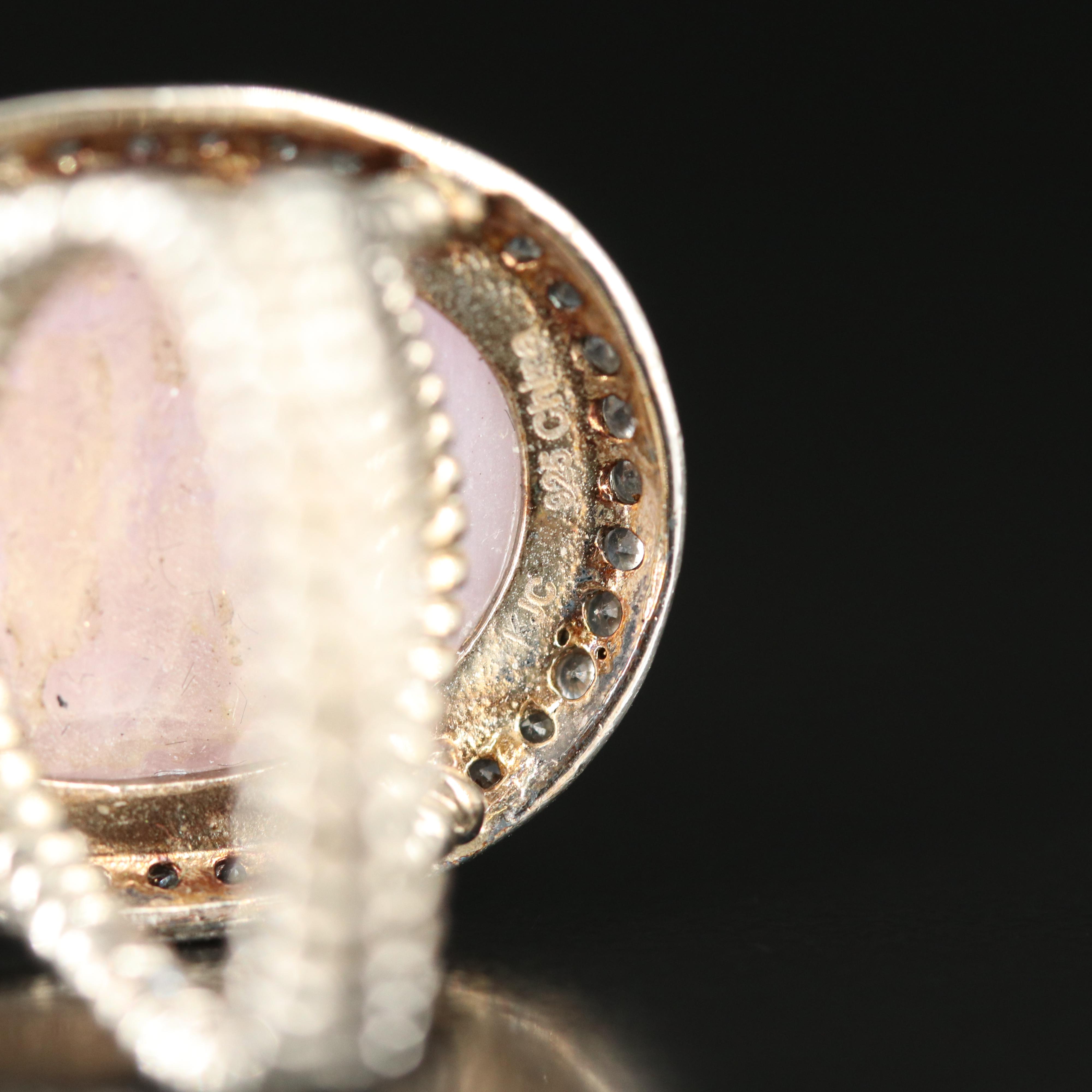 Sterling Quartzite and White Zircon Ring
