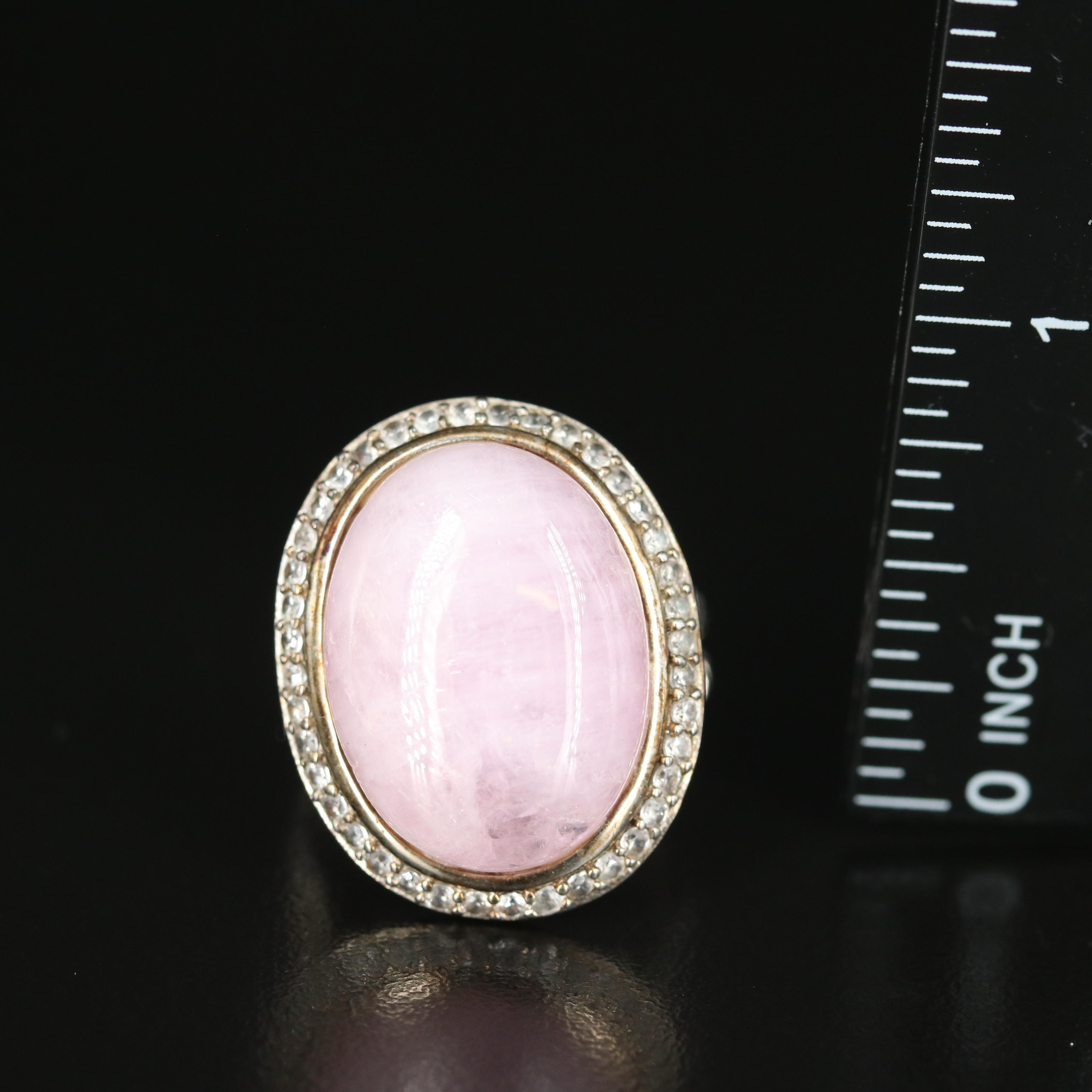 Sterling Quartzite and White Zircon Ring