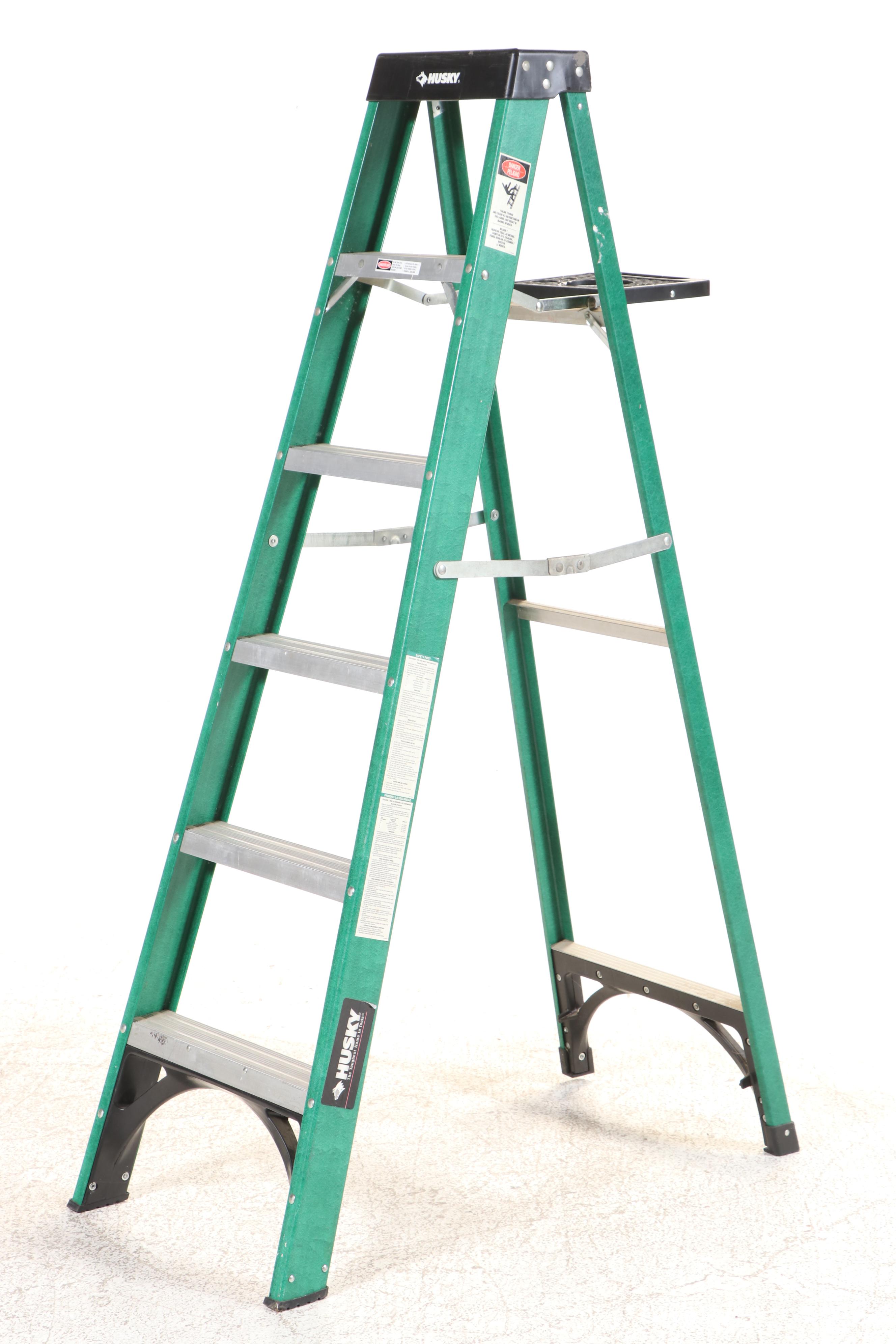Husky and Werner Aluminum and Fiberglass Step Ladders
