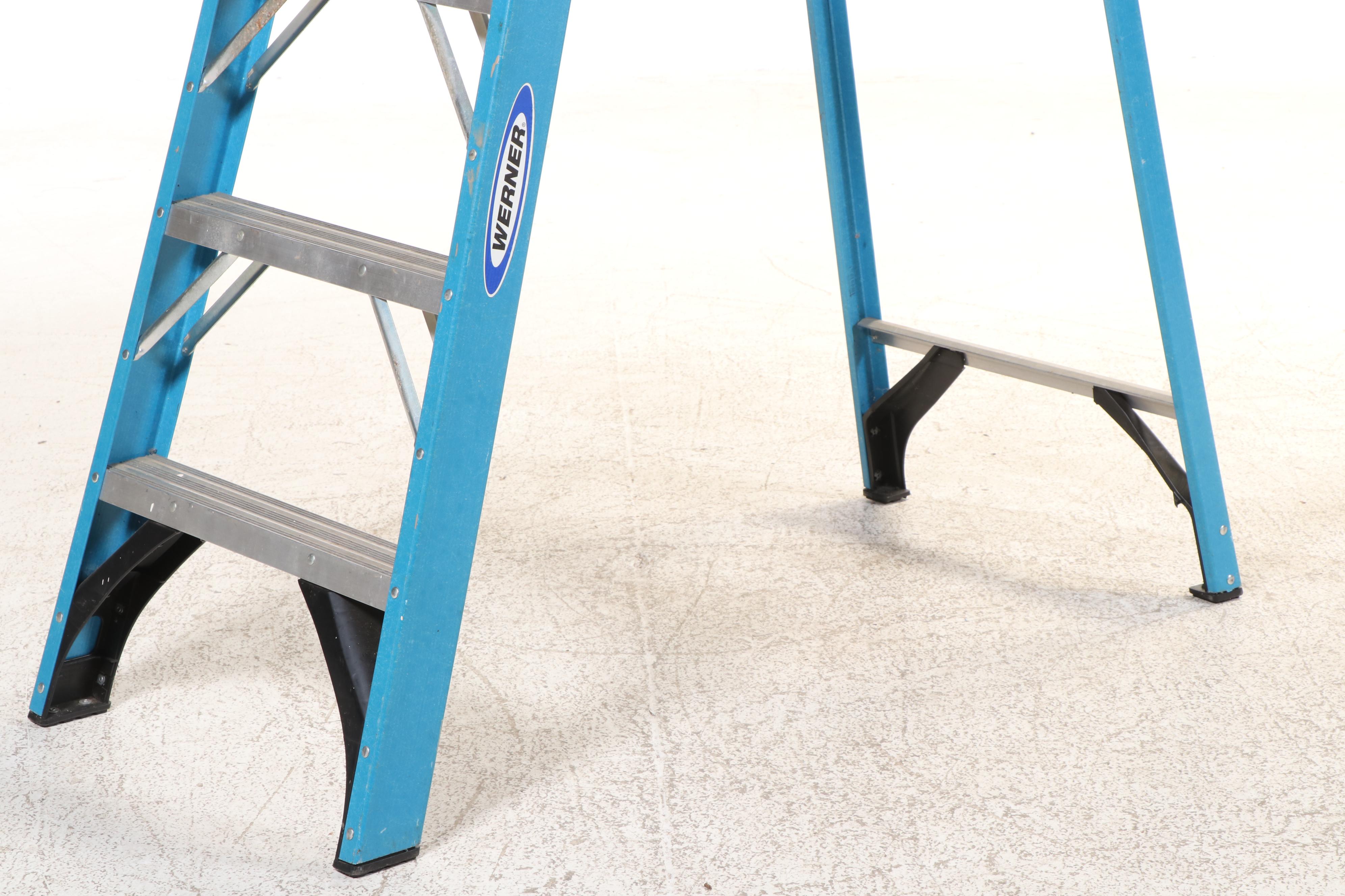 Husky and Werner Aluminum and Fiberglass Step Ladders