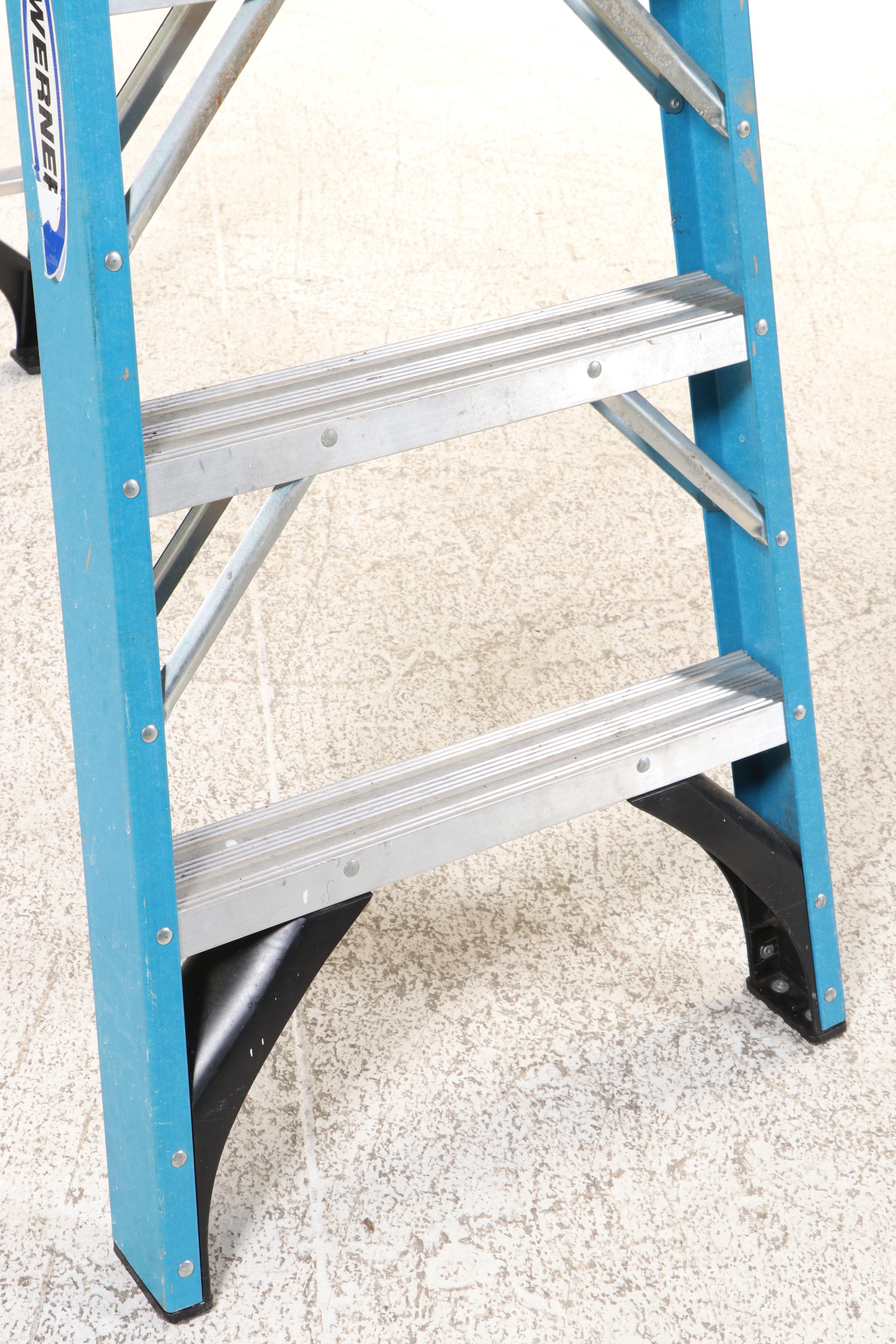 Husky and Werner Aluminum and Fiberglass Step Ladders