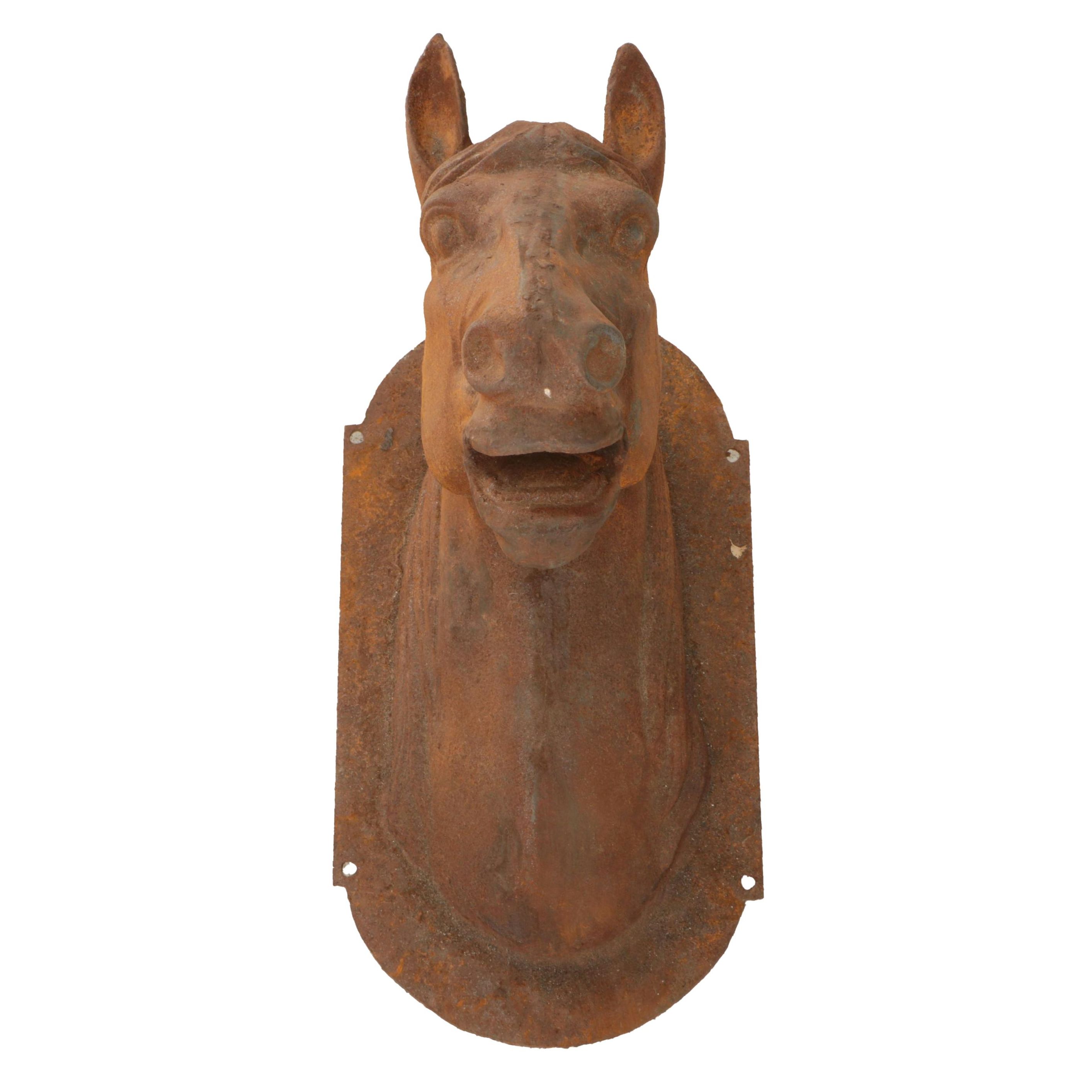 French Style Cast Iron Horse Head Stable Sign