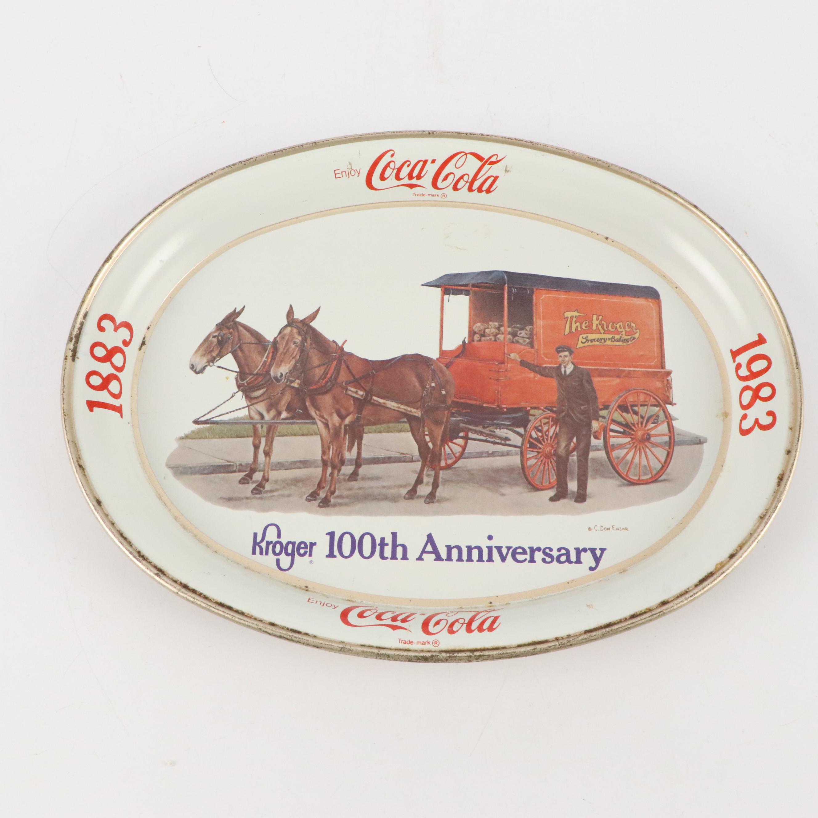 Coca-Cola Tin Litho Bar Tip Trays, Vintage