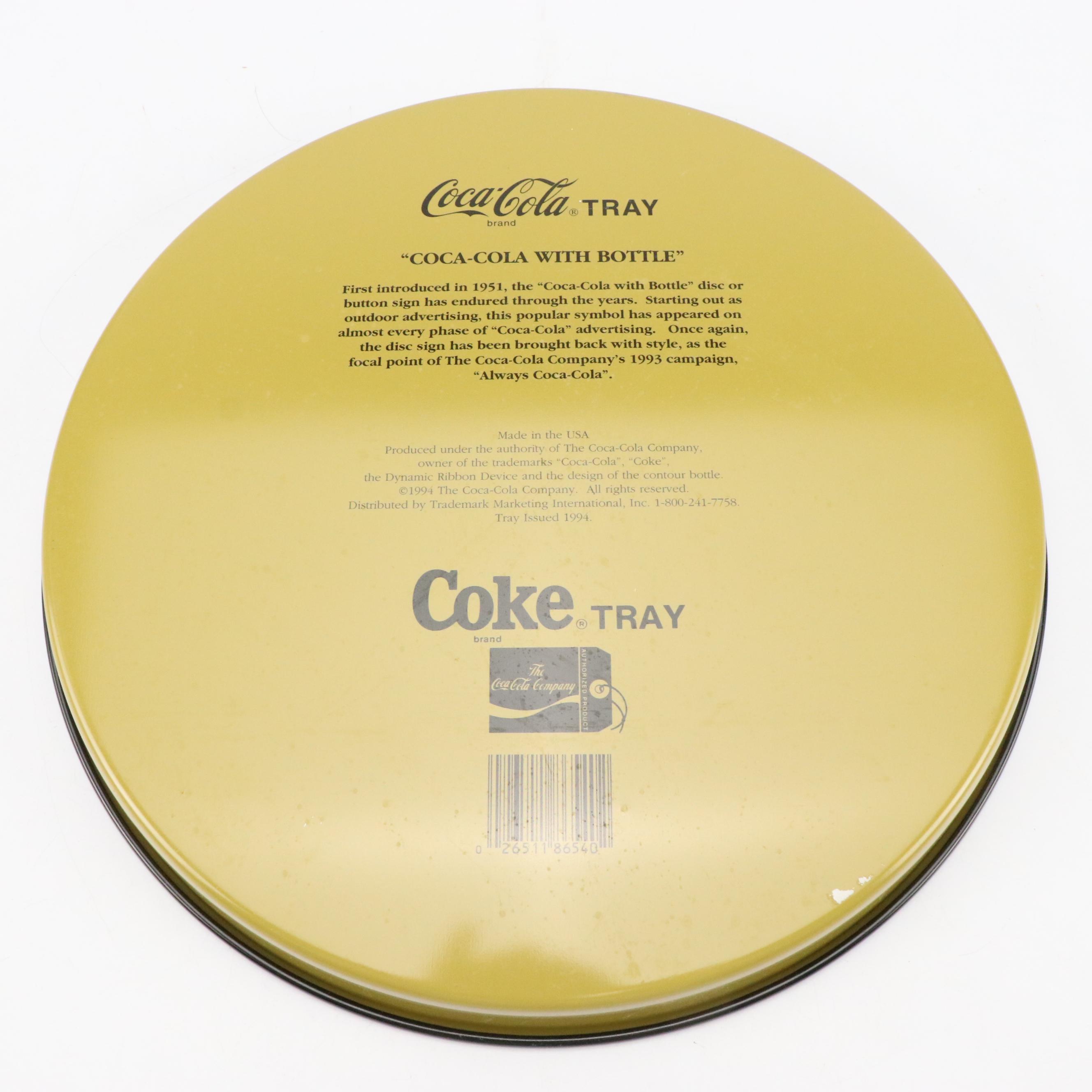 Coca-Cola Tin Litho Bar Tip Trays, Vintage