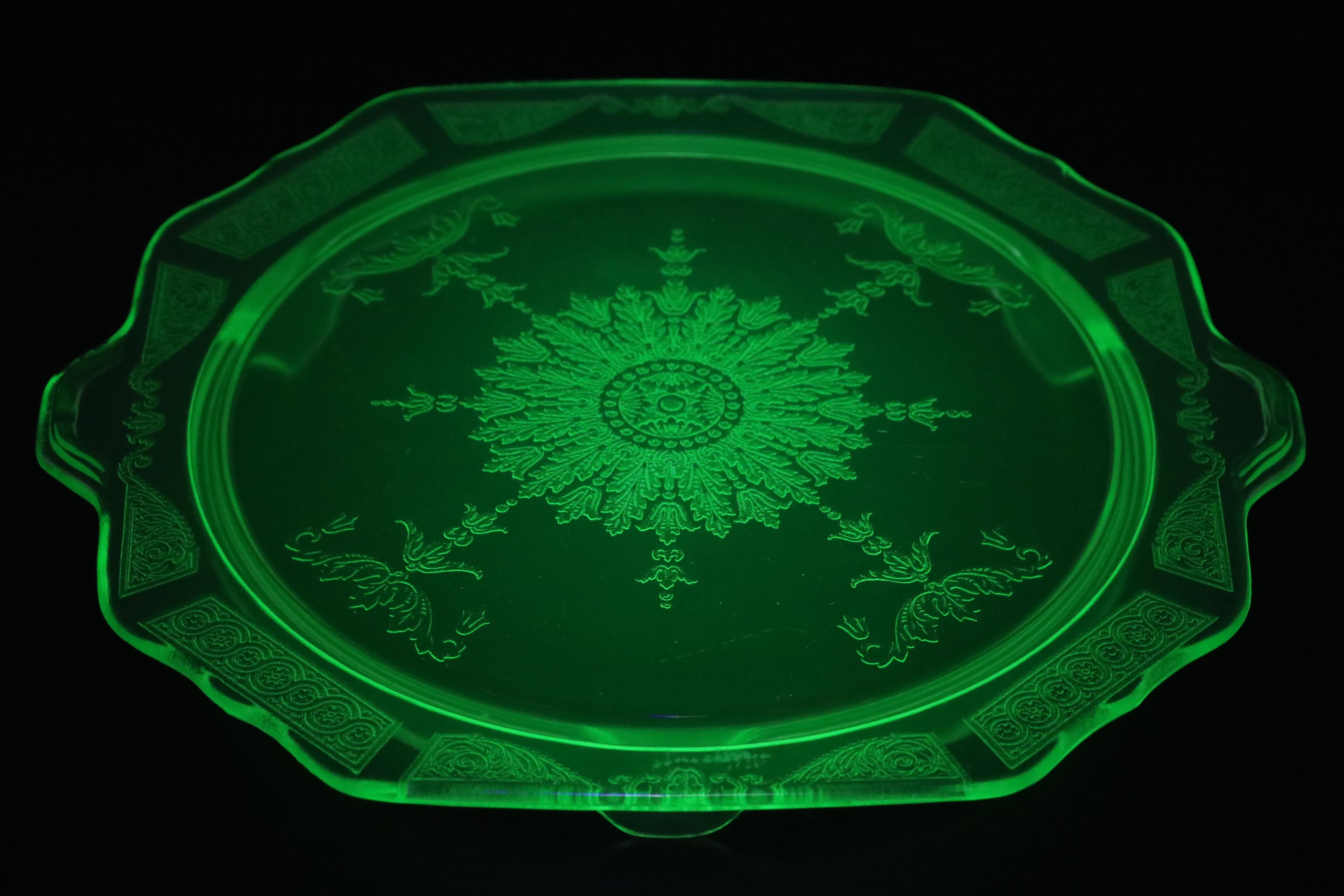 Hocking "Princess" Cake Plate and "Cameo" Plates and Other Table Accessories