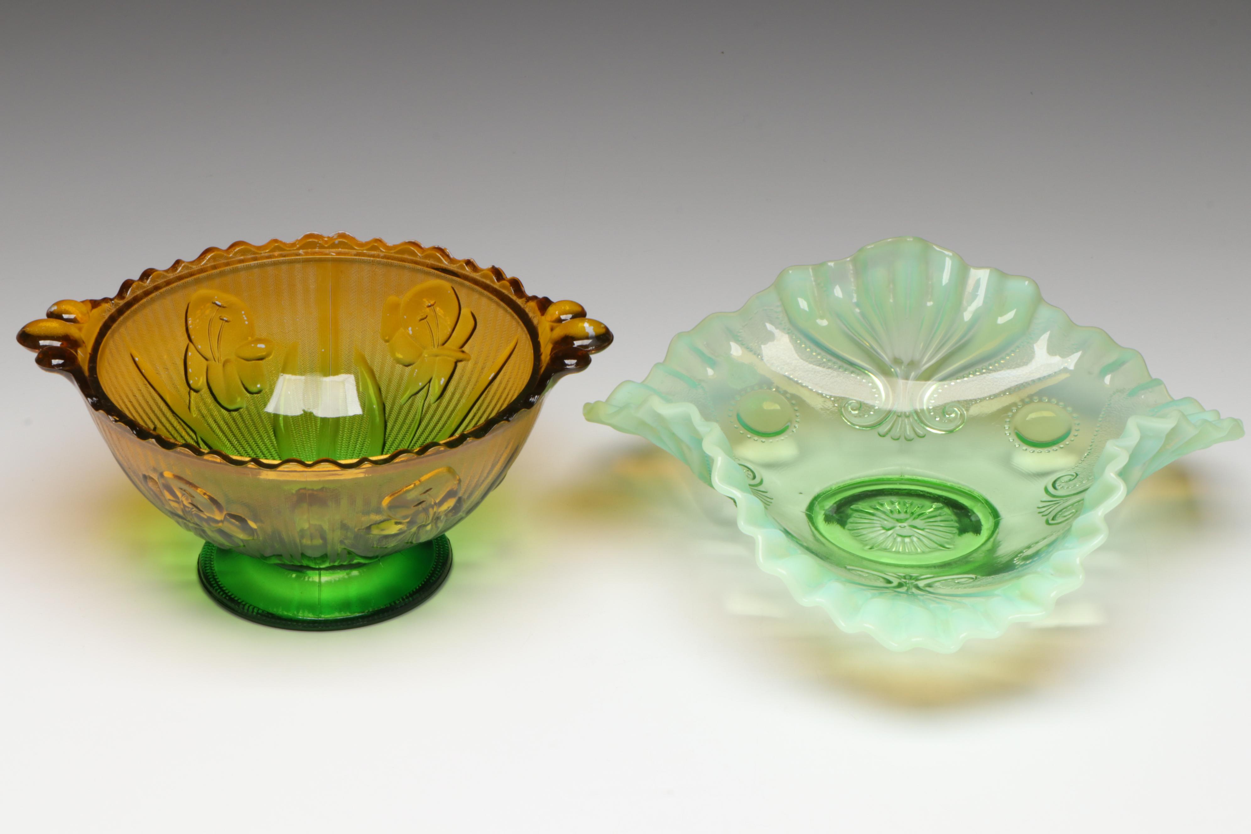 Hocking "Princess" Cake Plate and "Cameo" Plates and Other Table Accessories