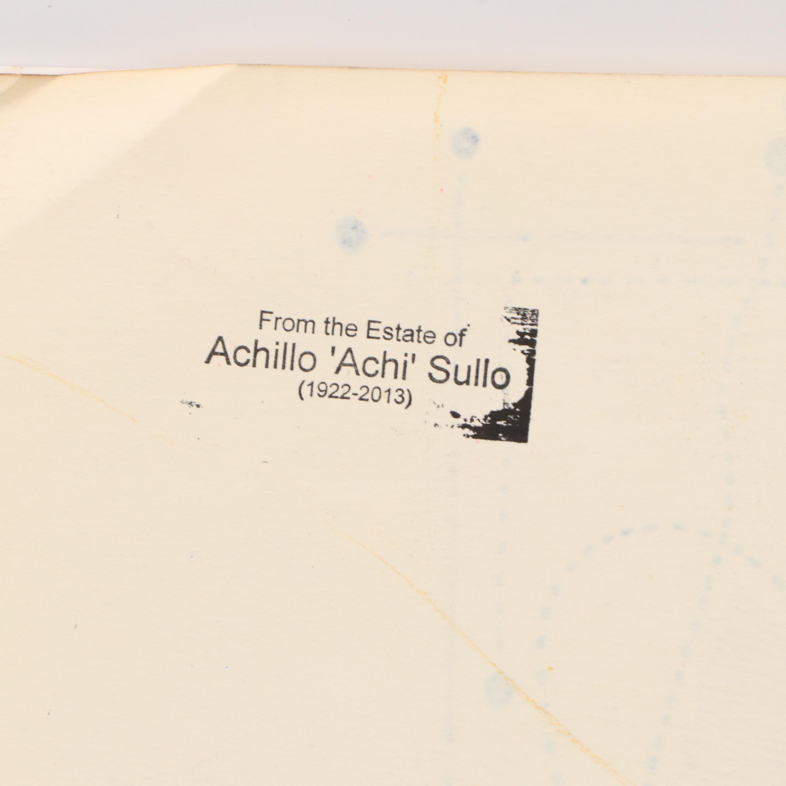 Achillo “Achi” Sullo Biomorphic Ink Drawing, Mid to Late 20th Century