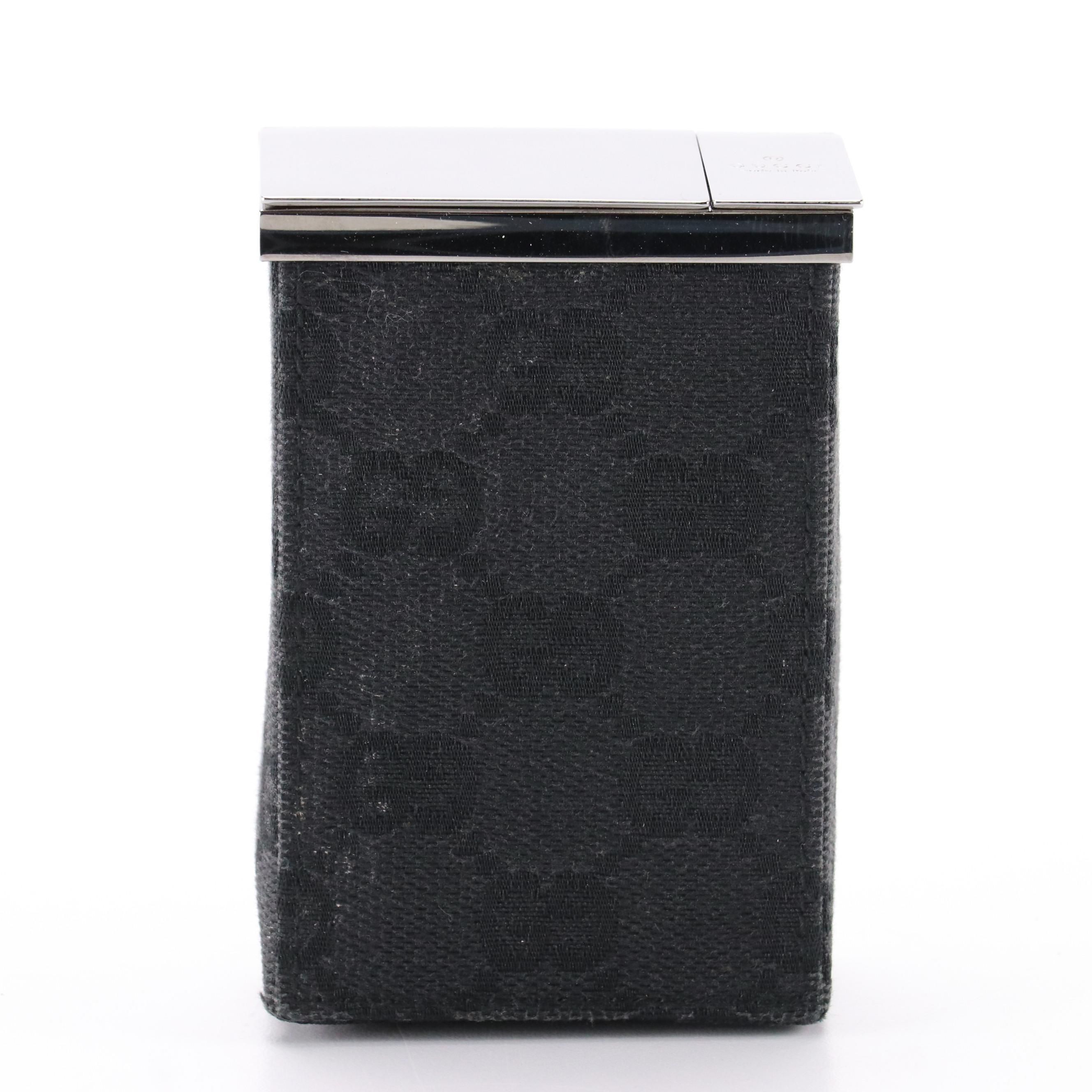 Gucci Black GG Canvas Cigarette Case