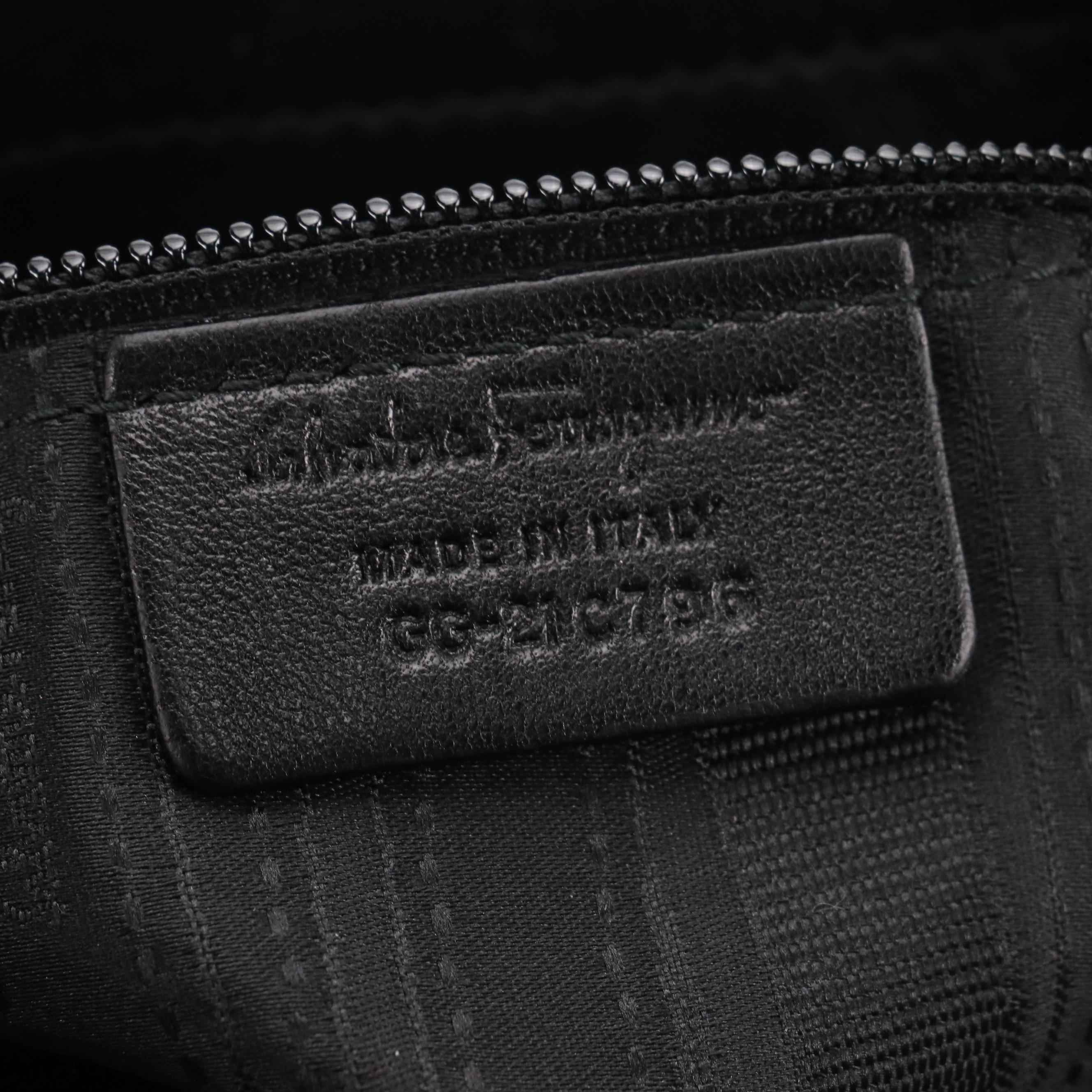 Salvatore Ferragamo Lambskin and Glazed Leather Two-Way Bag