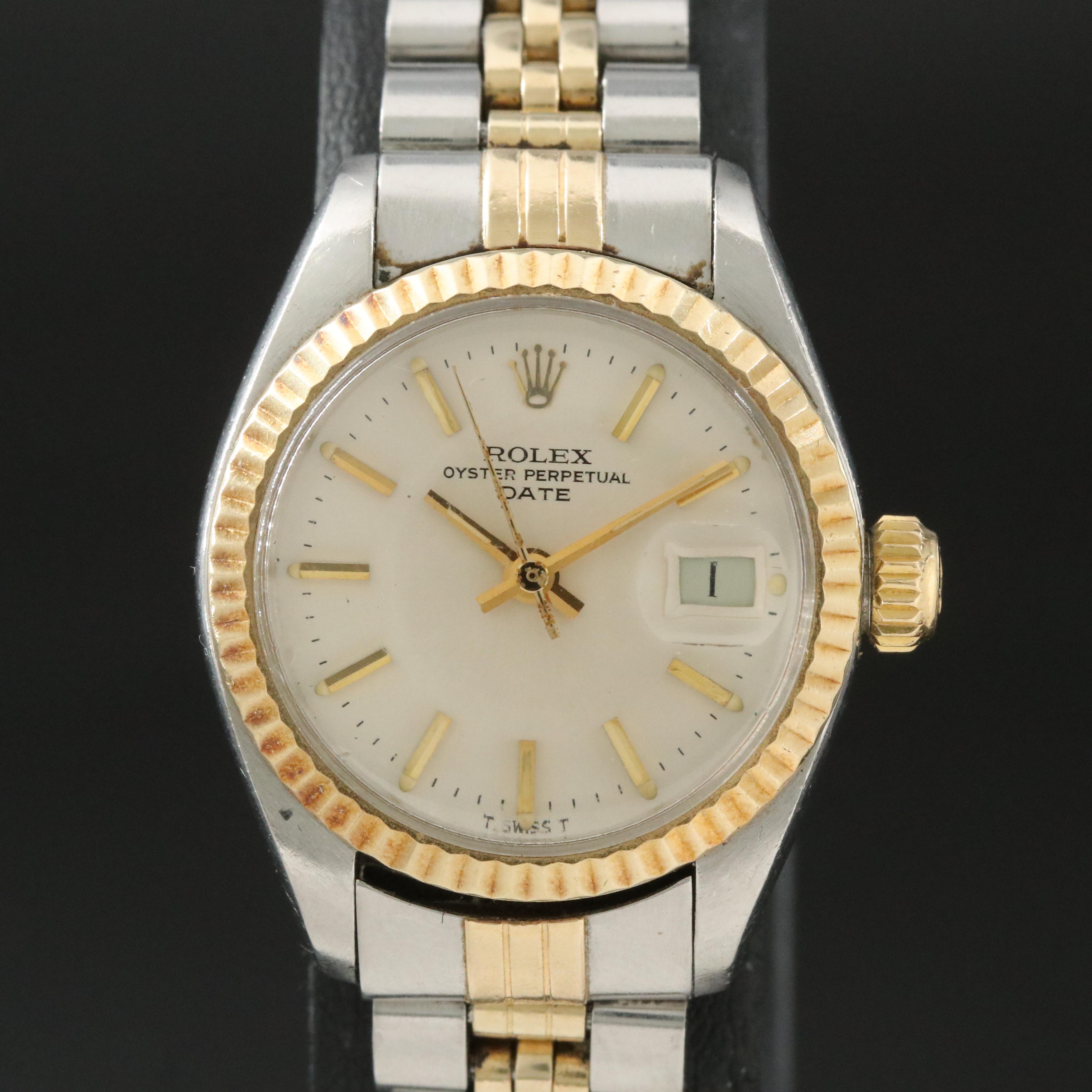 1977 Rolex 14K and Stainless Steel Datejust Watch