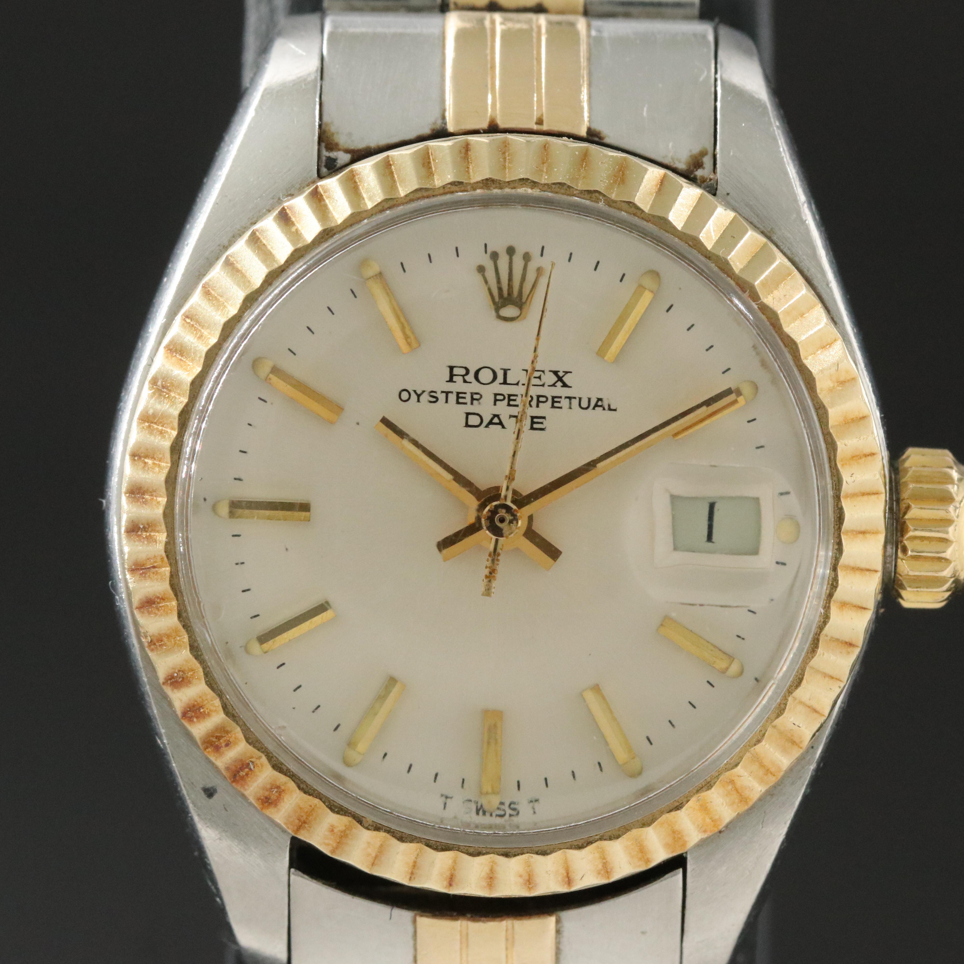 1977 Rolex 14K and Stainless Steel Datejust Watch