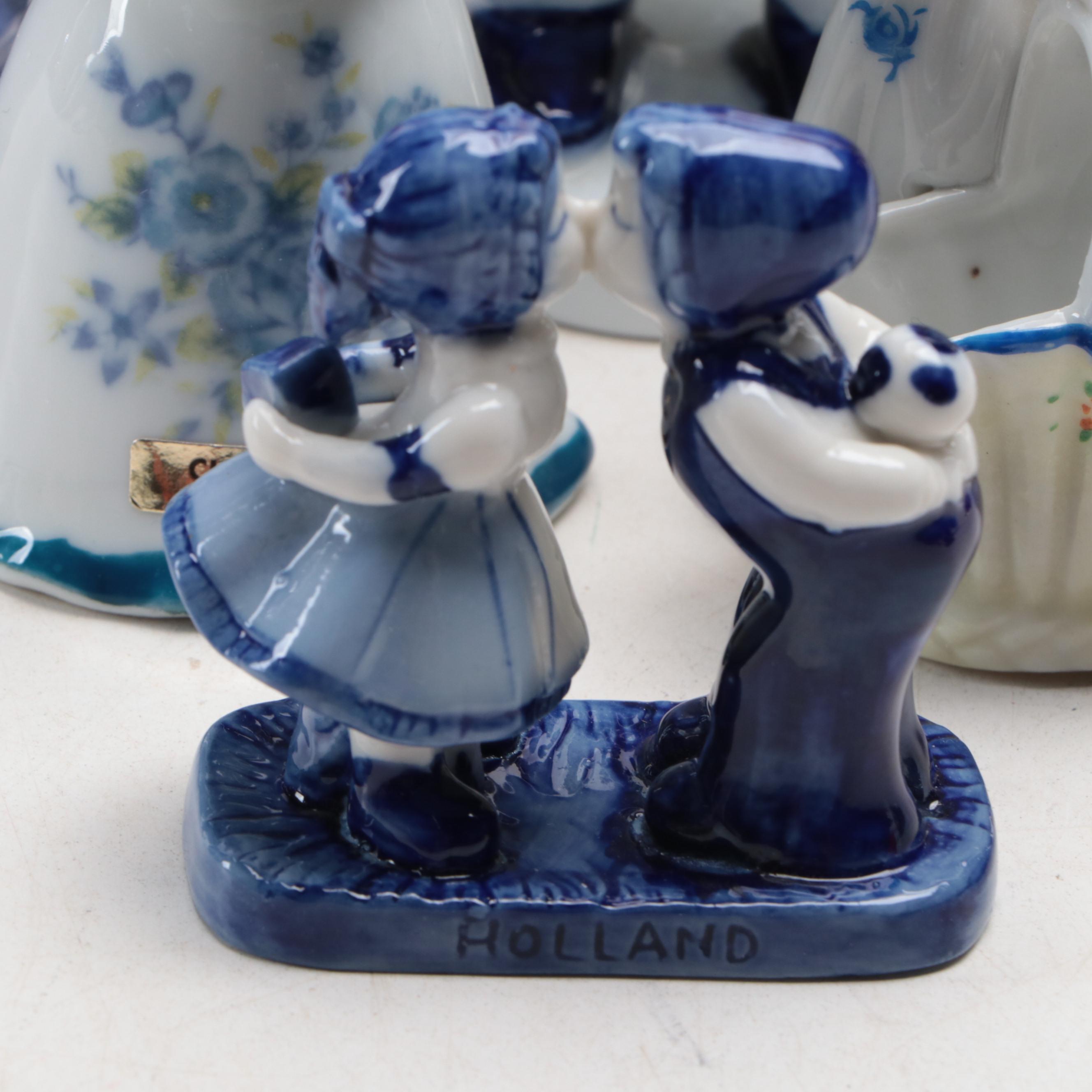Delft Blue Ceramic Apothecary Jars with Others