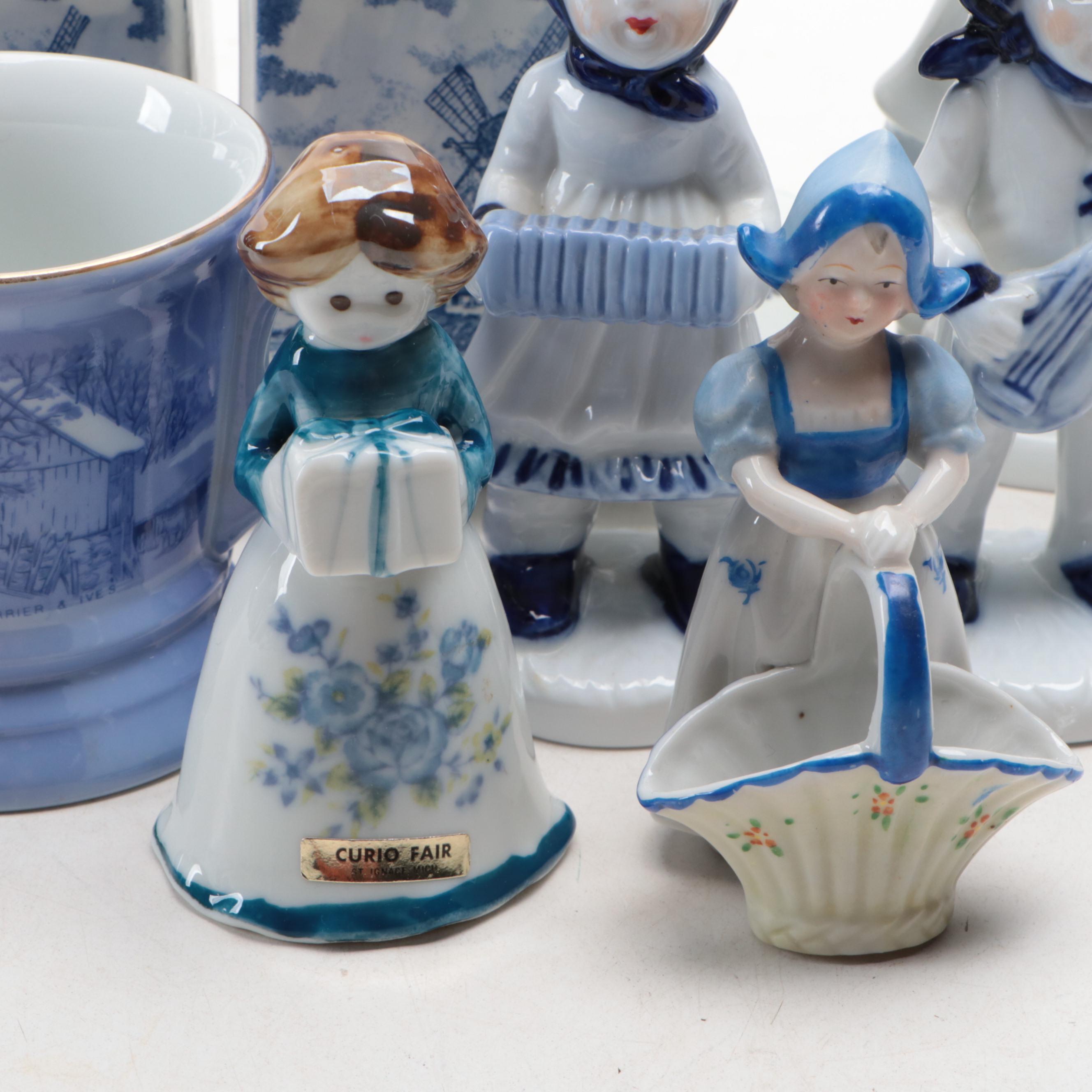 Delft Blue Ceramic Apothecary Jars with Others