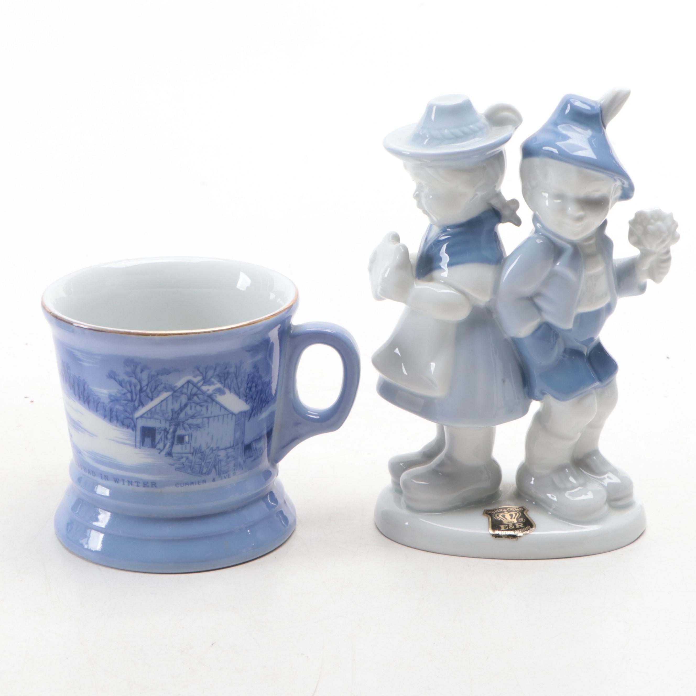 Delft Blue Ceramic Apothecary Jars with Others
