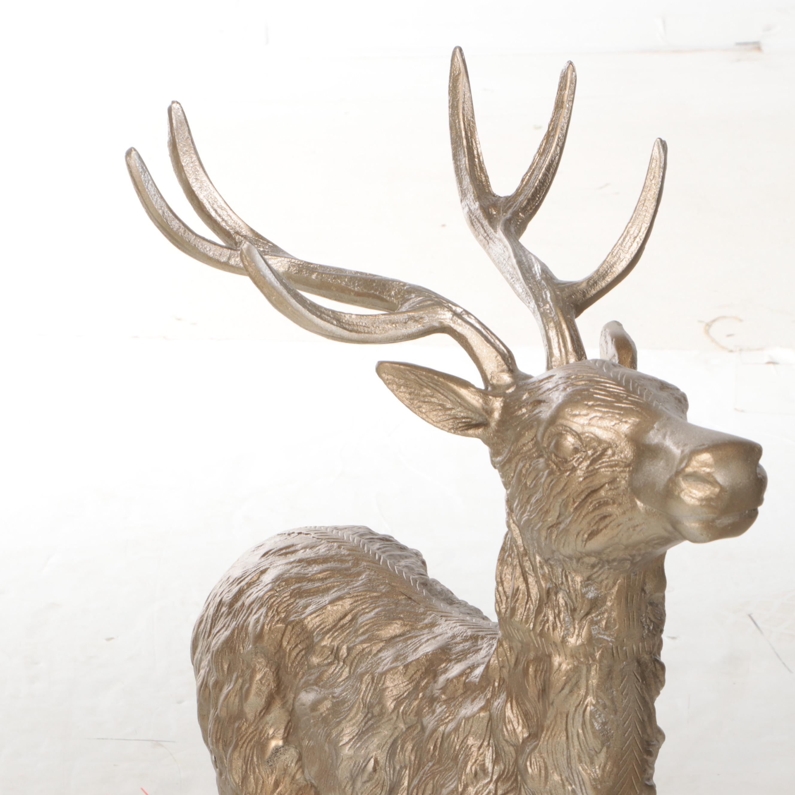 Gold Tone Metal Reindeer Pair