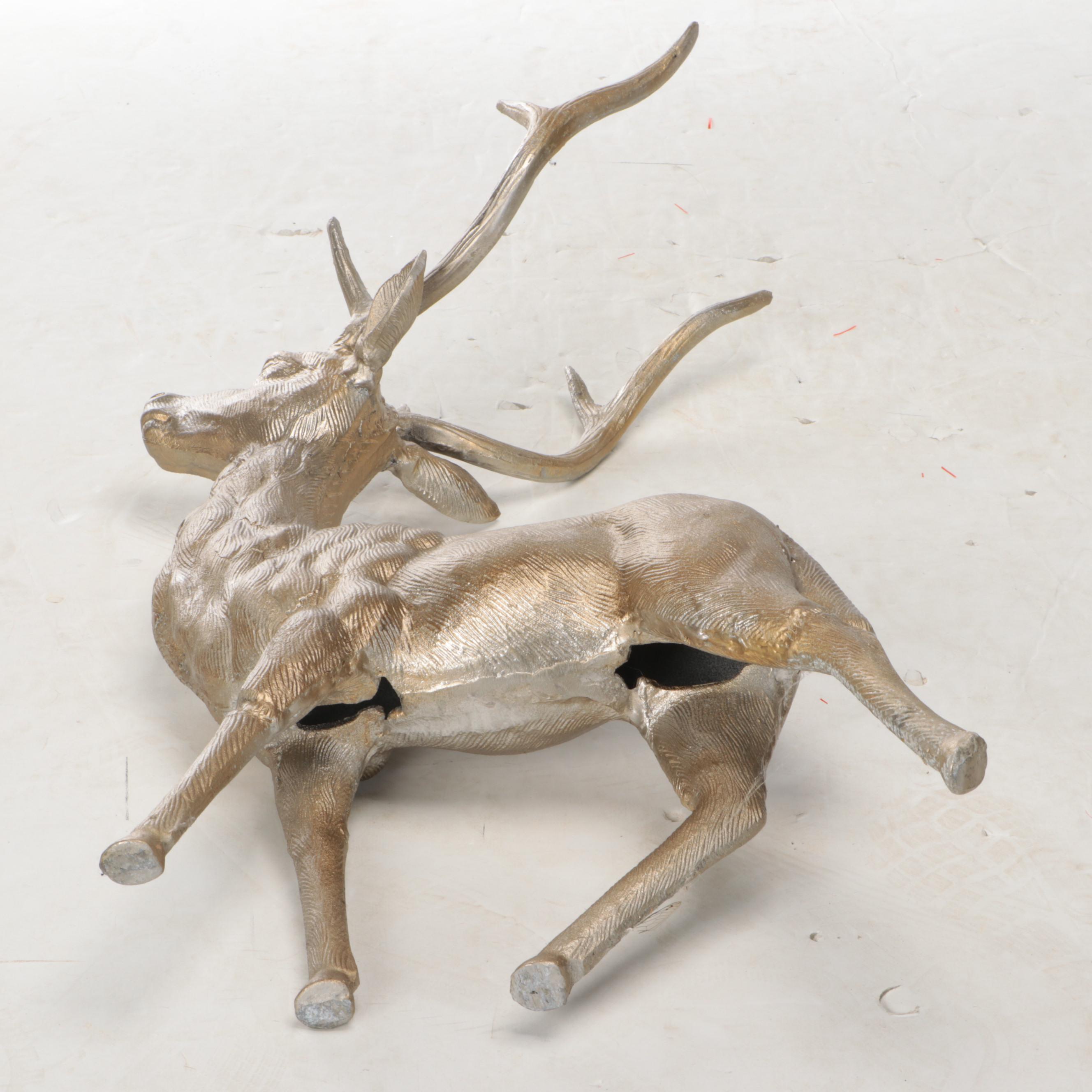 Gold Tone Metal Reindeer Pair