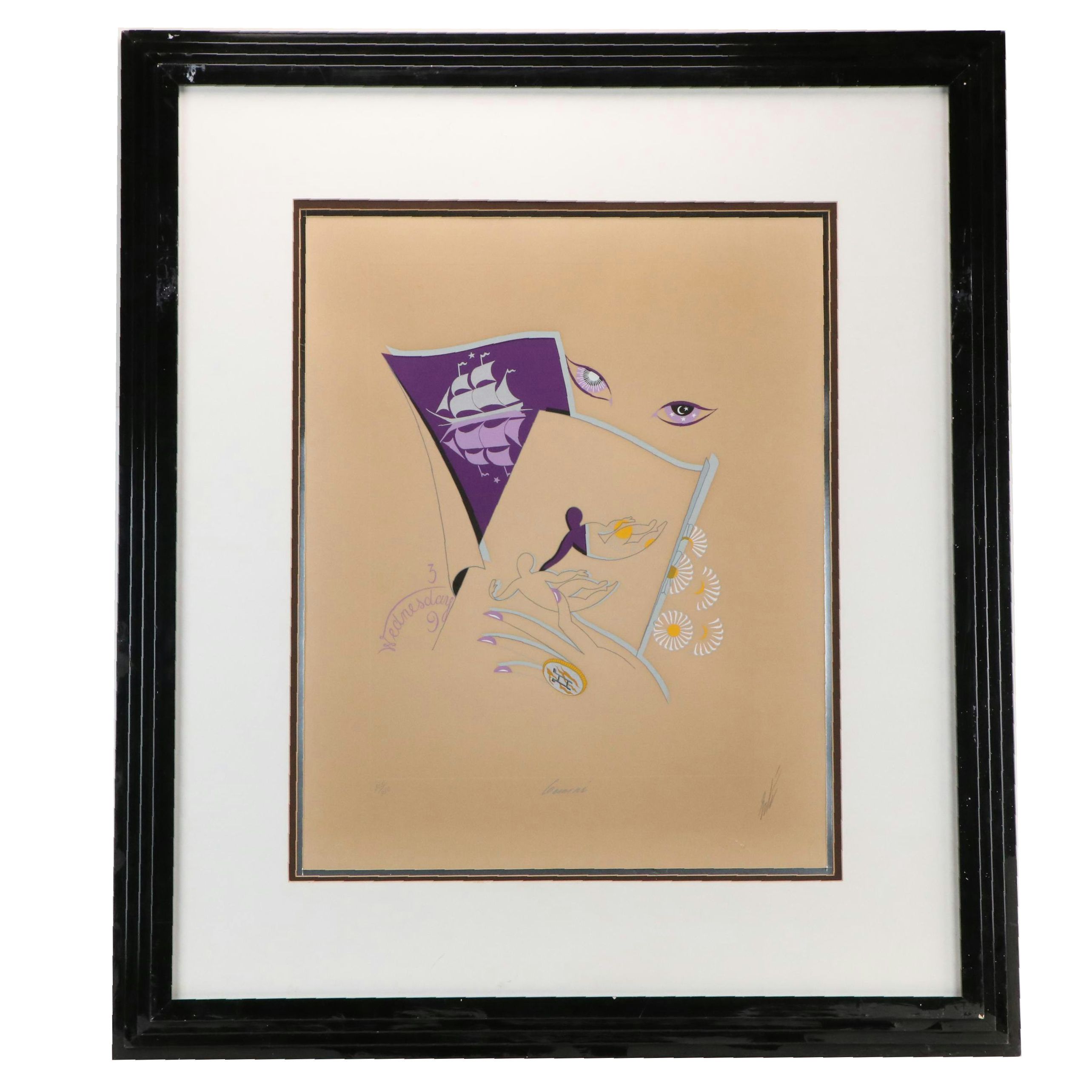 Romain "Erté" de Tirtoff for Estée Lauder Serigraph "Gemini," 1982