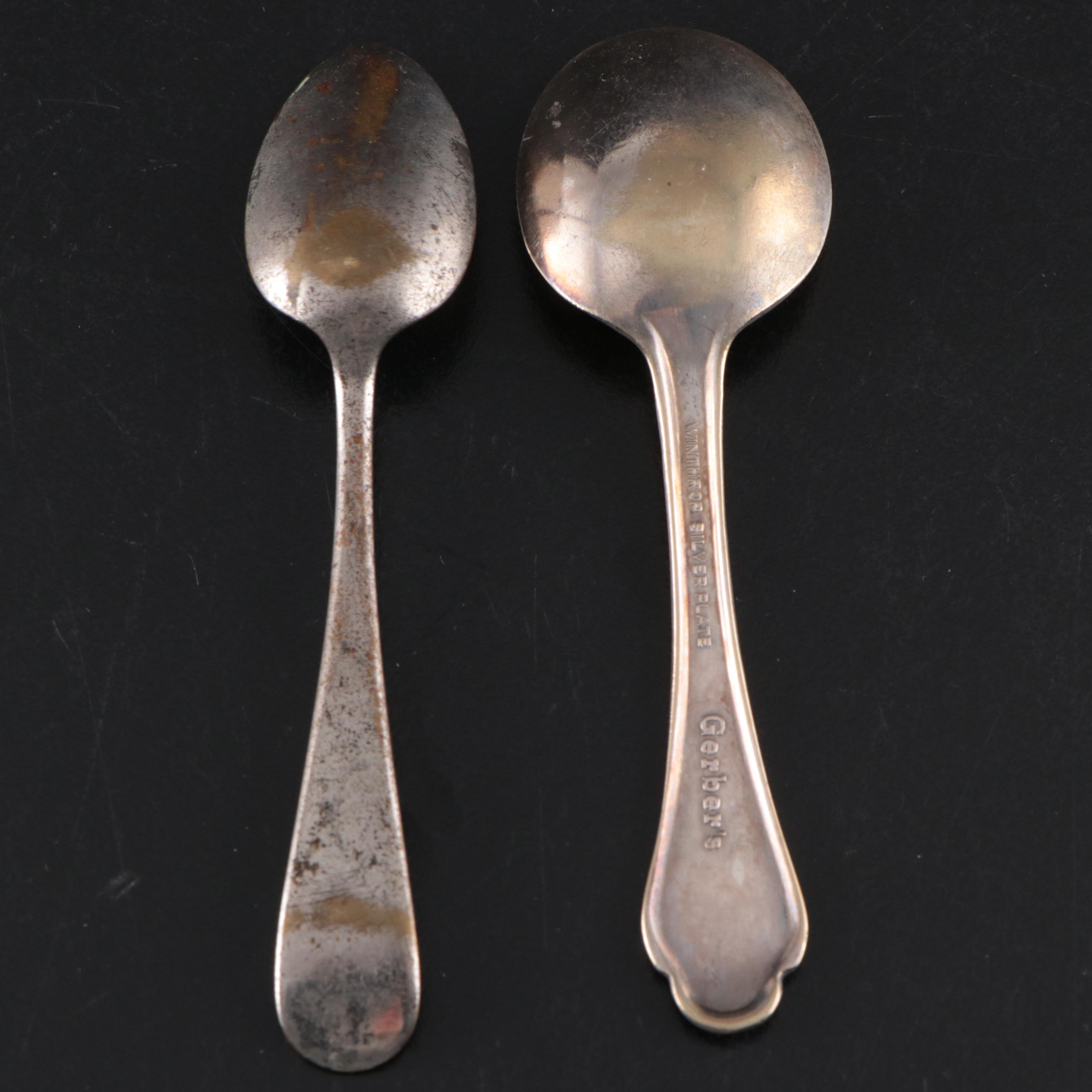 Silver Plate Souvenir and Novelty Spoons Incl. Big Bird, Kellogg's, and Bert