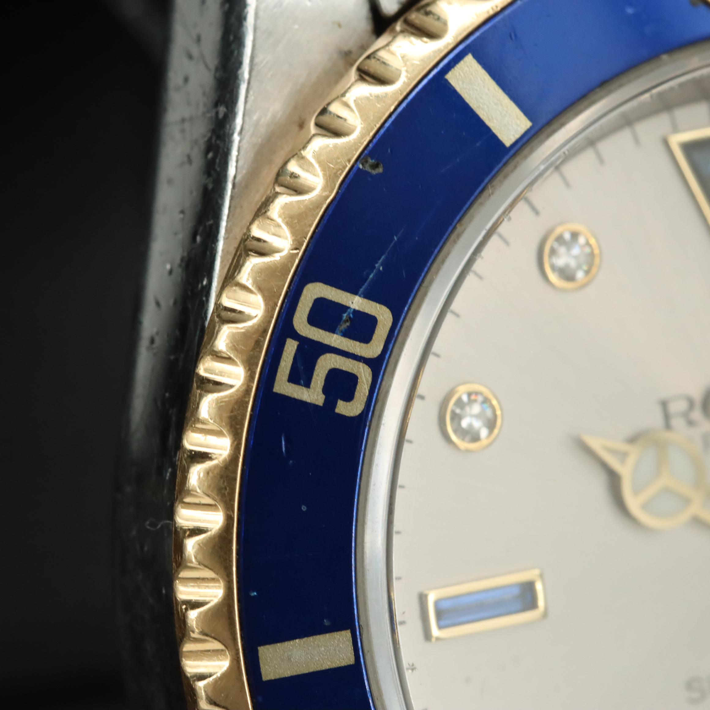 1998 Rolex Custom Diamond and Sapphire Dial Submariner Date Watch