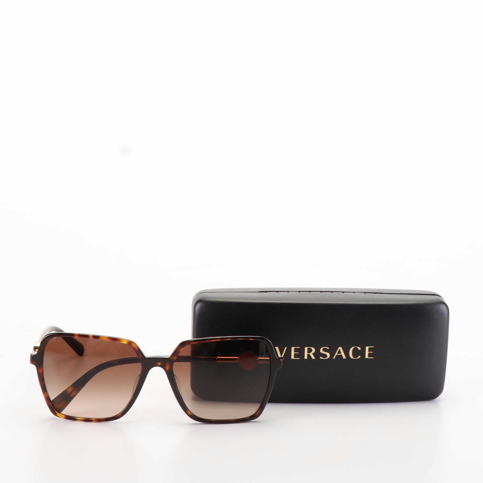 Versace Mod. 4396-F Havana Frame Brown Gradient Sunglasses with Case and Box