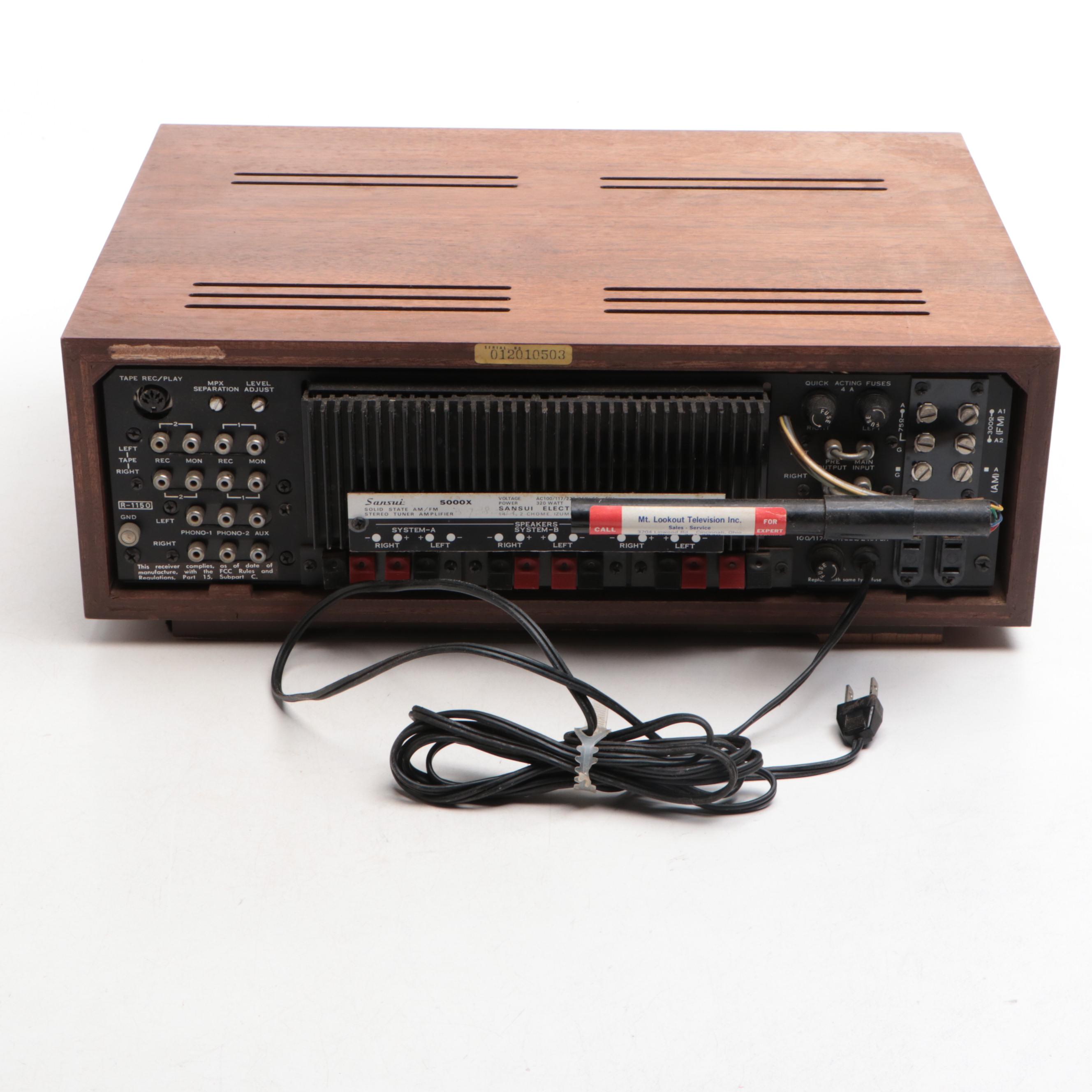 Sansui 5000X Solid State AM/FM Stereo Tuner Amplifier, Circa 1971