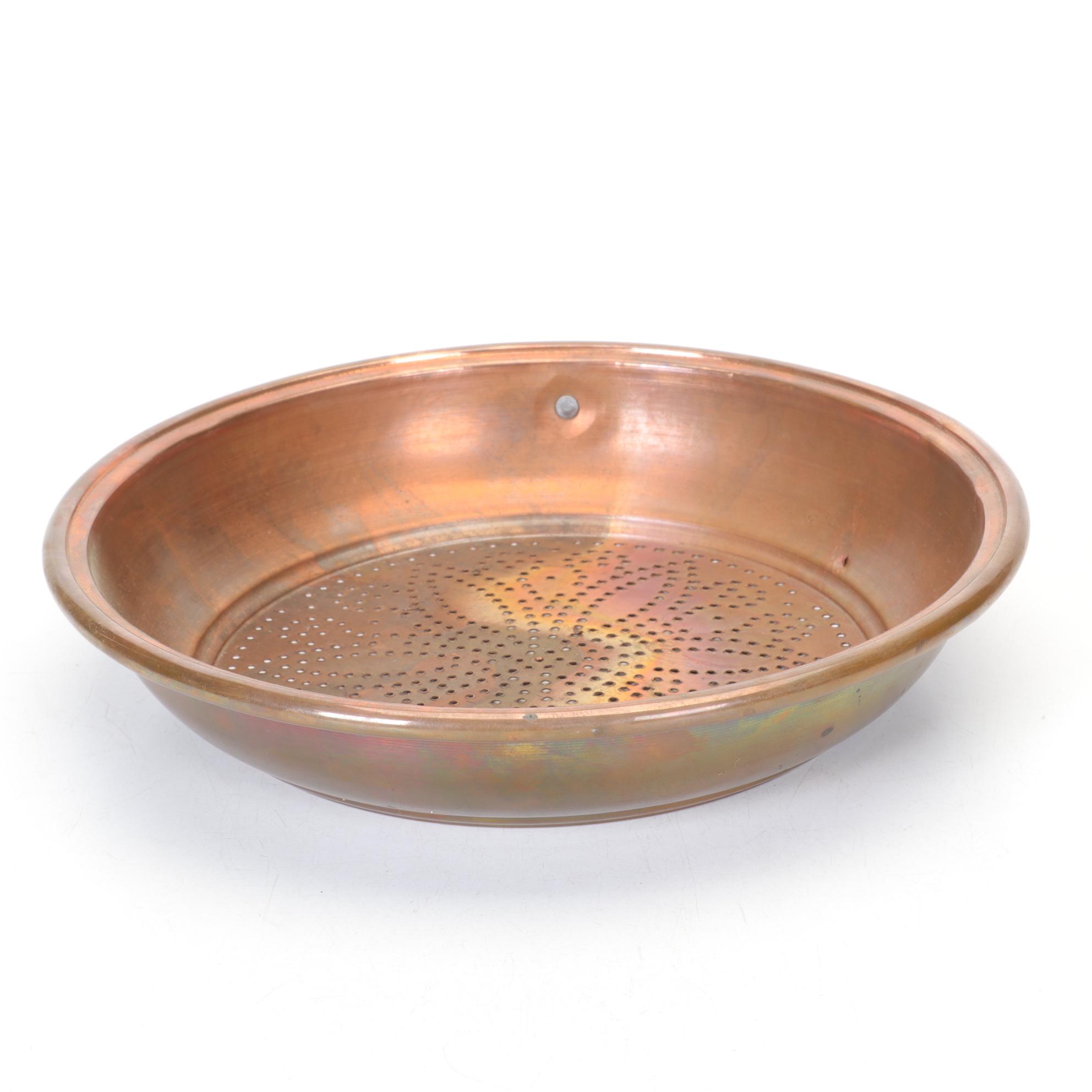 Handmade Copper Turkish Sifter Set with Floral Design