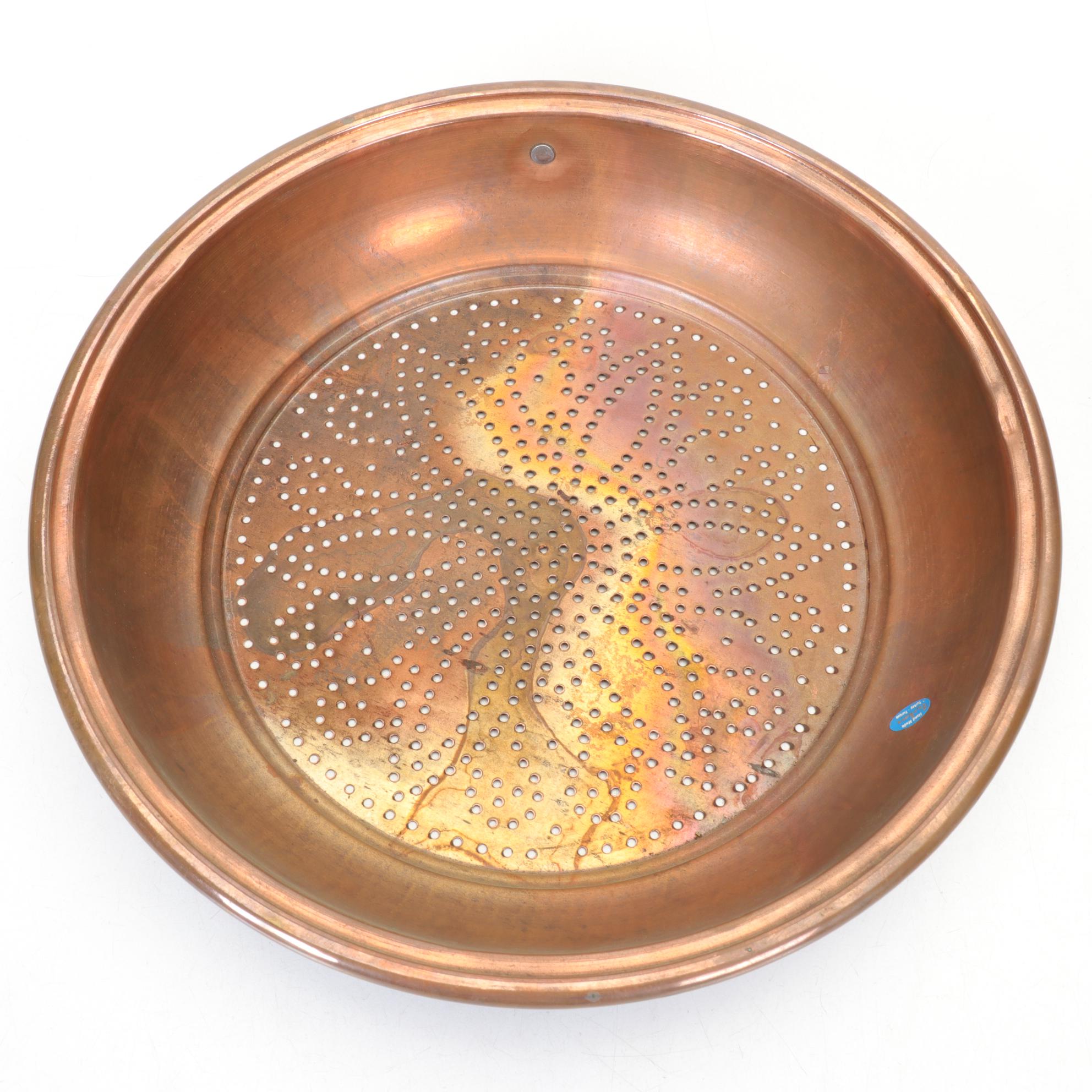 Handmade Copper Turkish Sifter Set with Floral Design