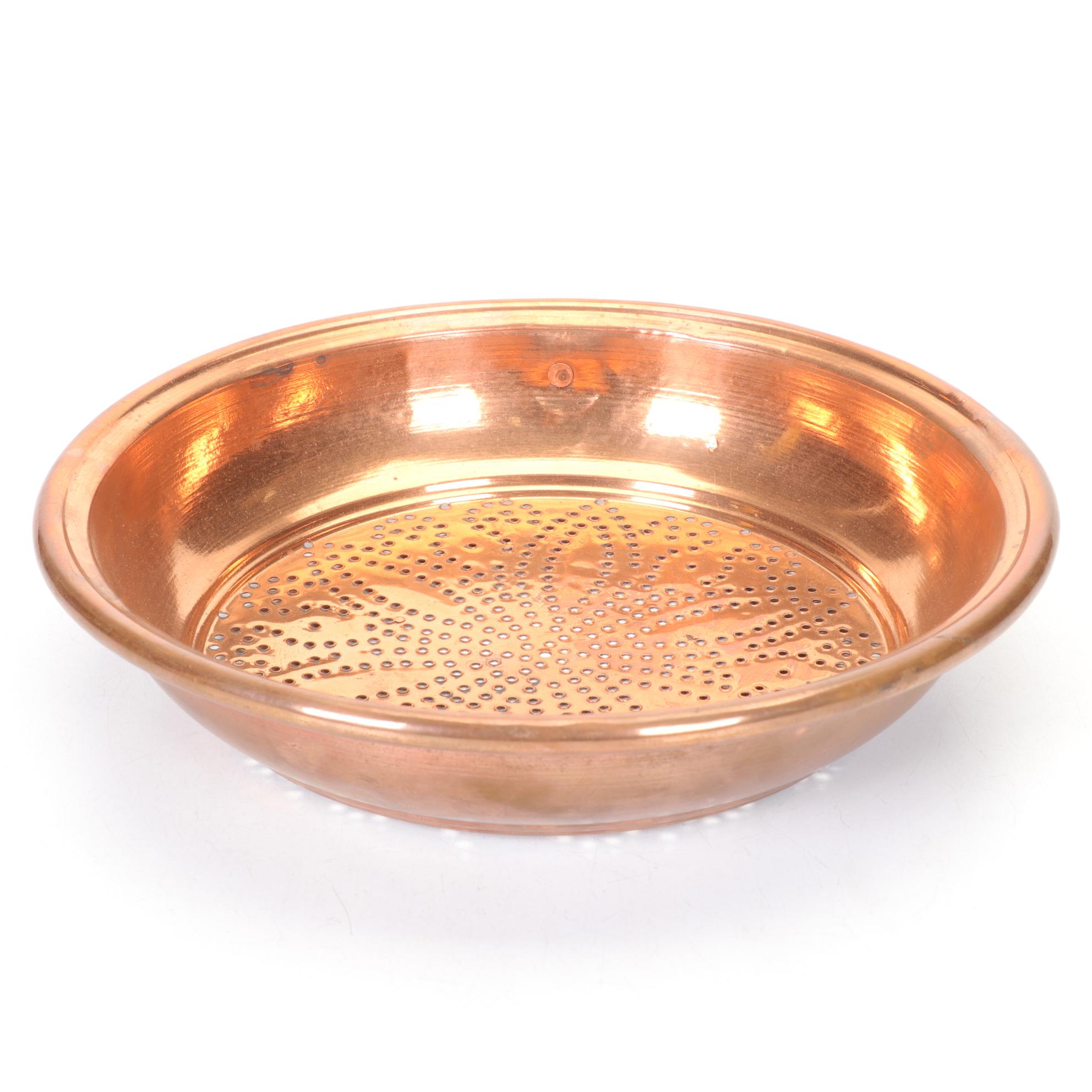Handmade Copper Turkish Sifter Set with Floral Design