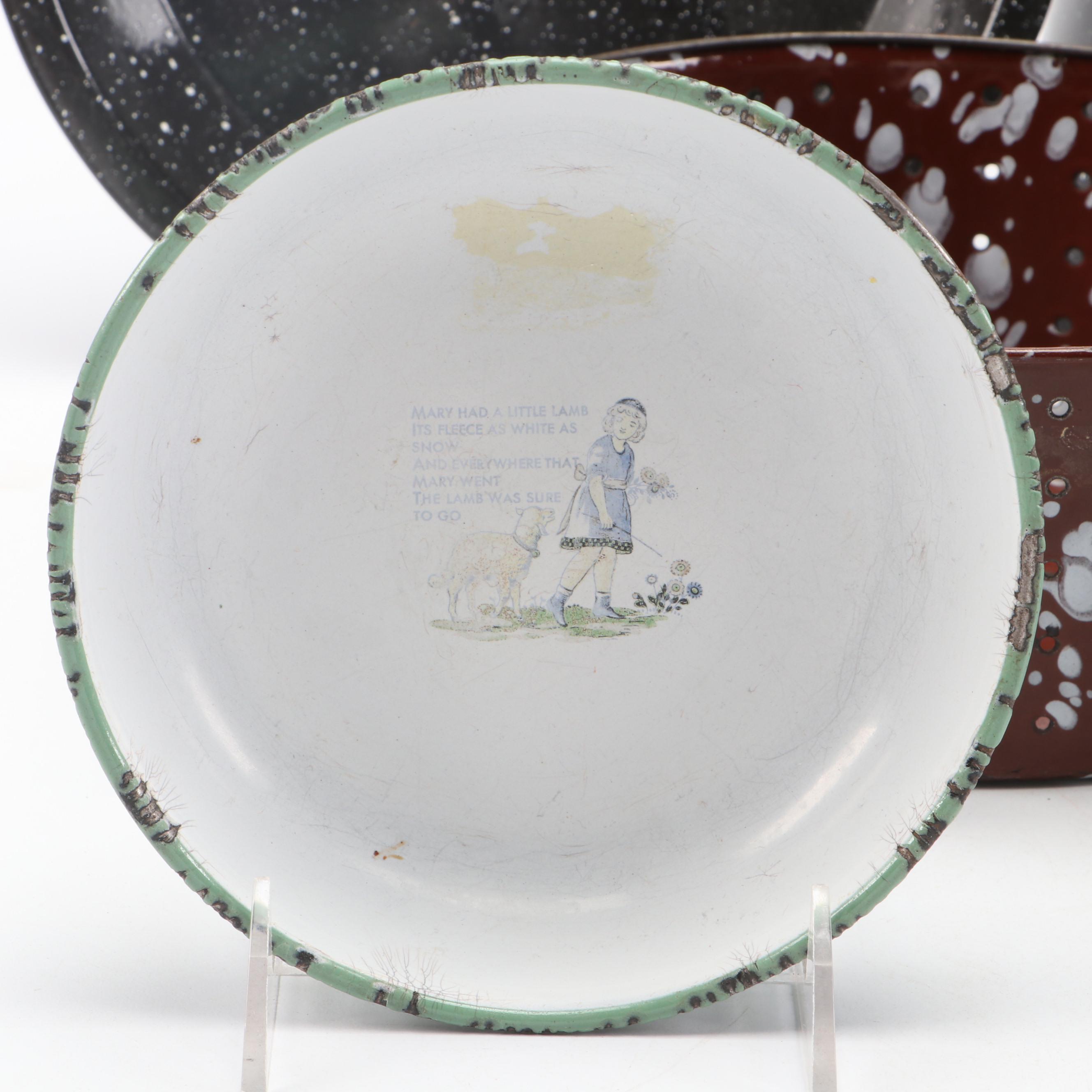 Graniteware and Other Enamel Table and Cookware, Early to Mid-20th Century