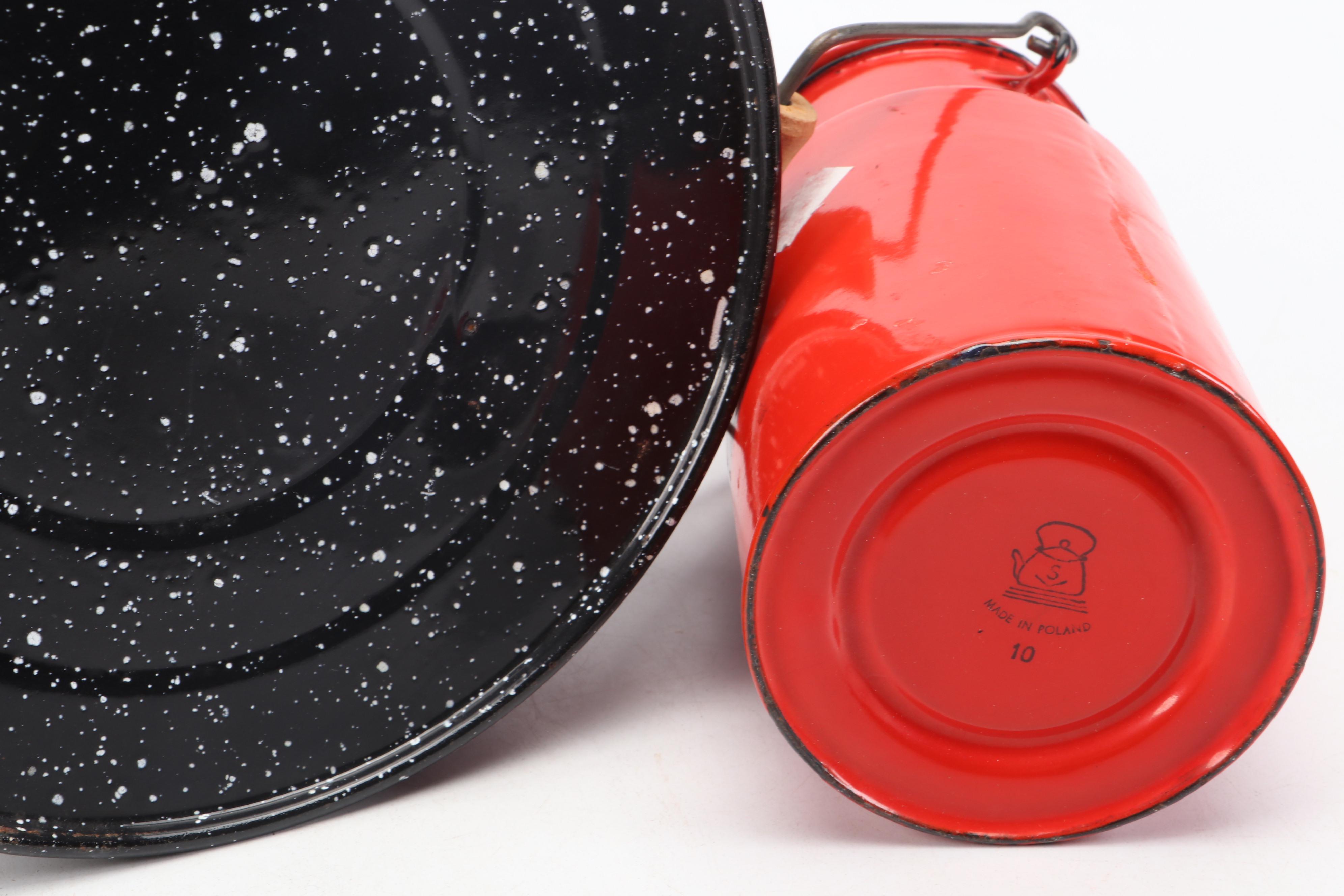 Graniteware and Other Enamel Table and Cookware, Early to Mid-20th Century