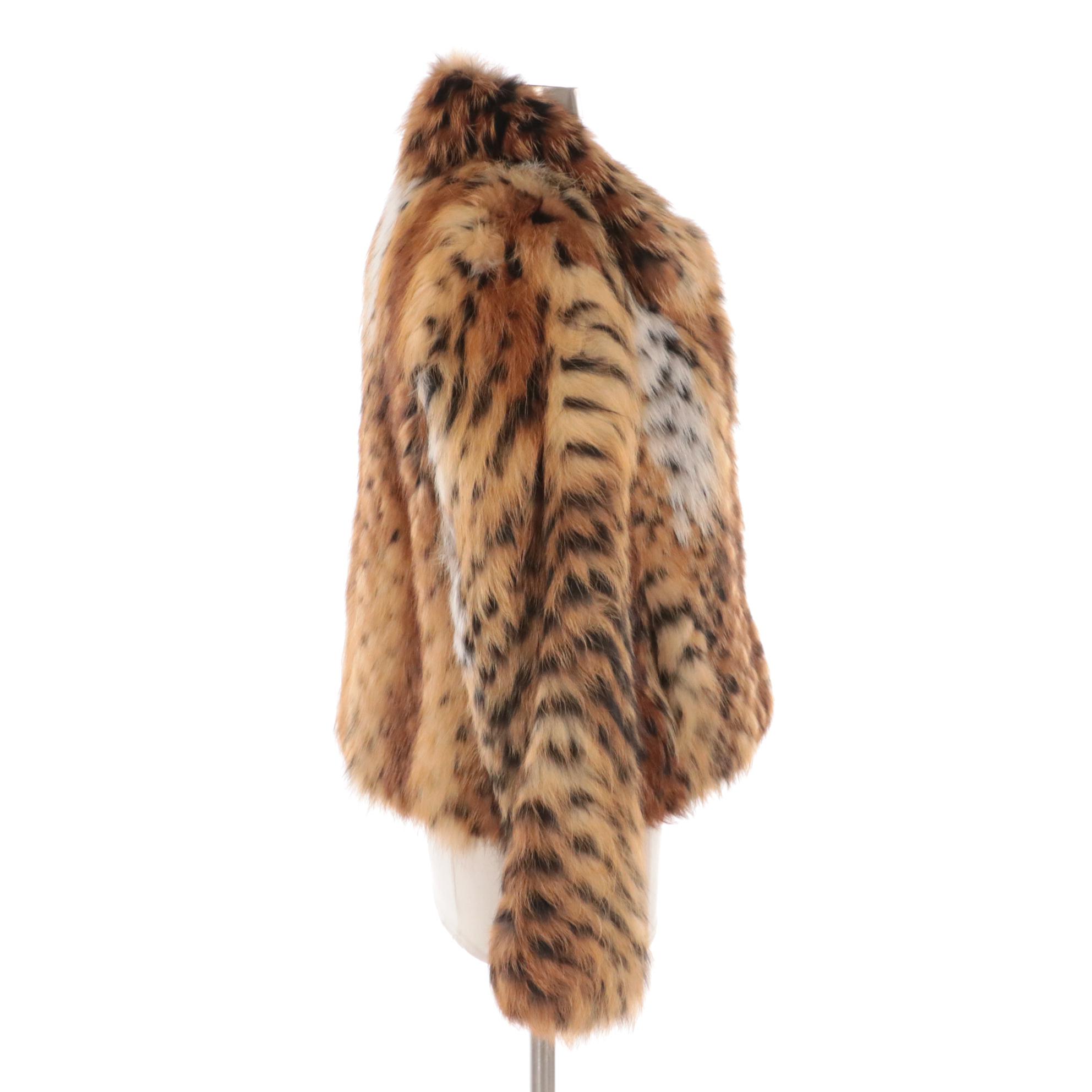 Giuliana Teso/Neiman Marcus Dyed Red and Blue Fox Fur Jacket