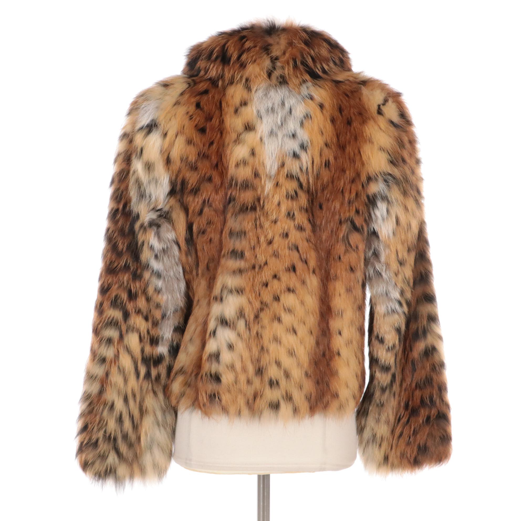 Giuliana Teso/Neiman Marcus Dyed Red and Blue Fox Fur Jacket
