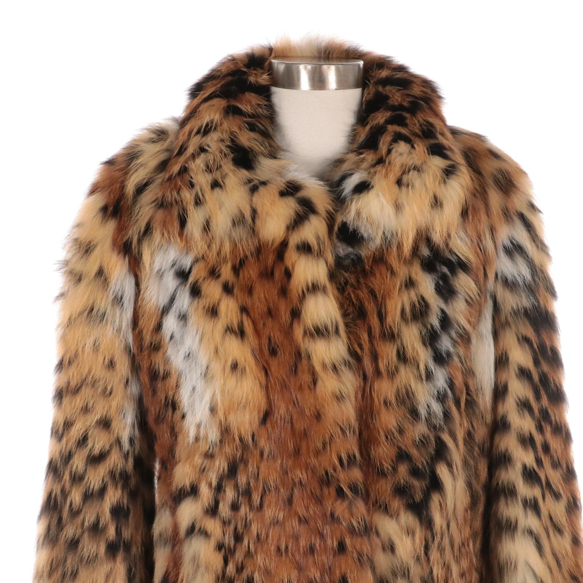 Giuliana Teso/Neiman Marcus Dyed Red and Blue Fox Fur Jacket