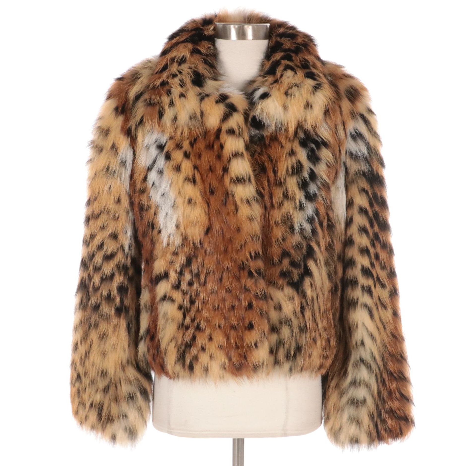 Giuliana Teso/Neiman Marcus Dyed Red and Blue Fox Fur Jacket