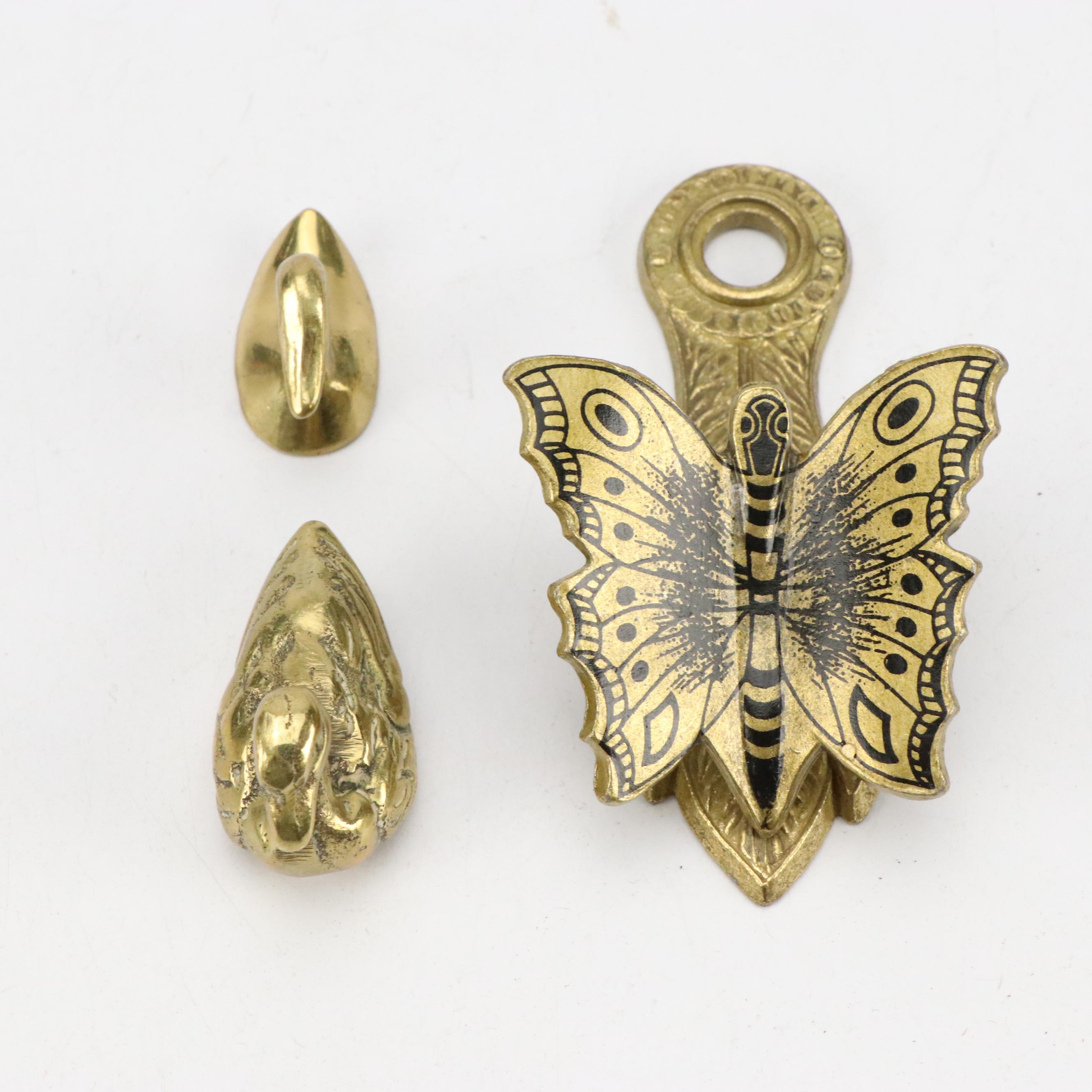 Carved Wooden Box, Brass Elephant Claw Bells, Picture Frame and Decorative Boxes