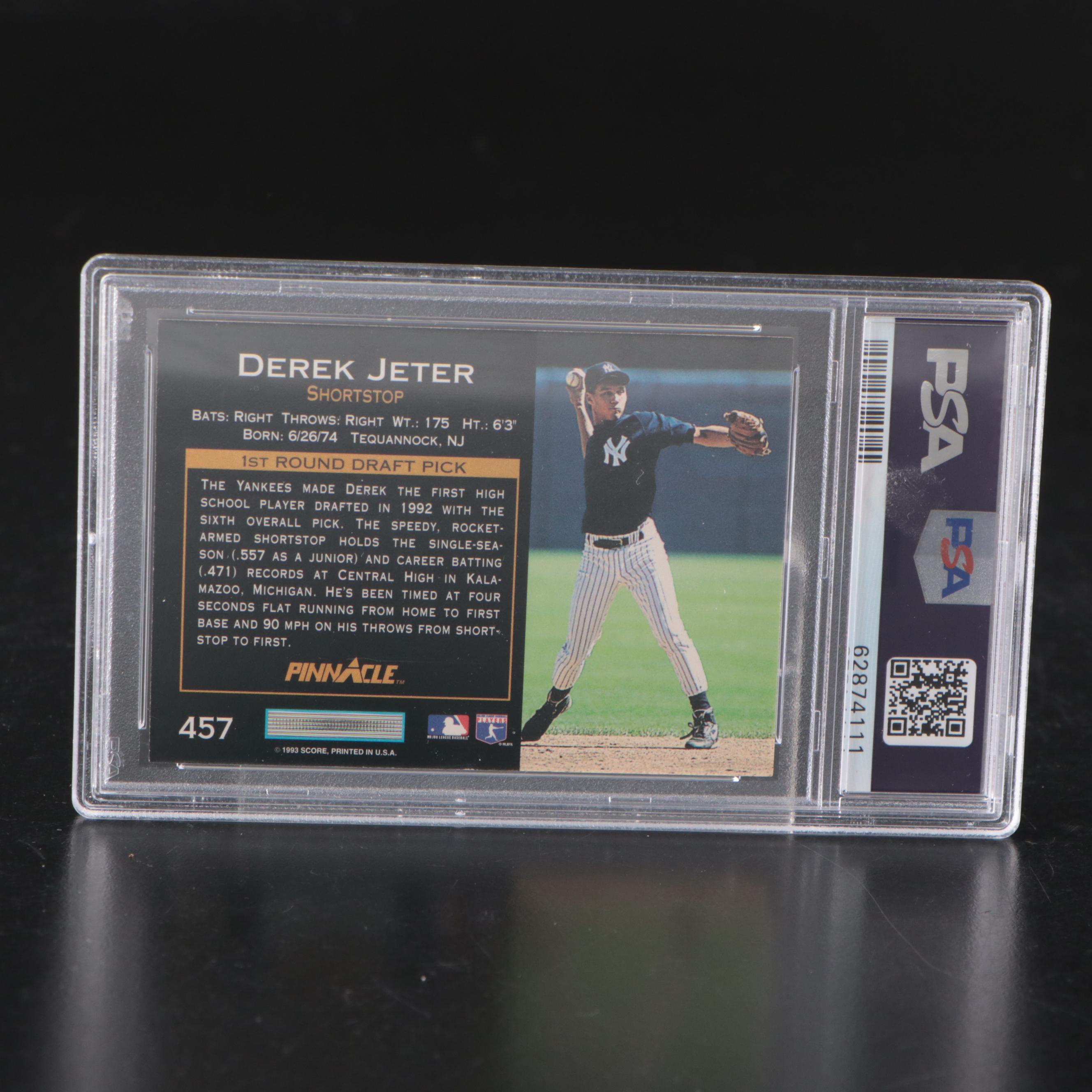1993 Pinnacle and 1996 Score Derek Jeter Graded Rookie Baseball Cards