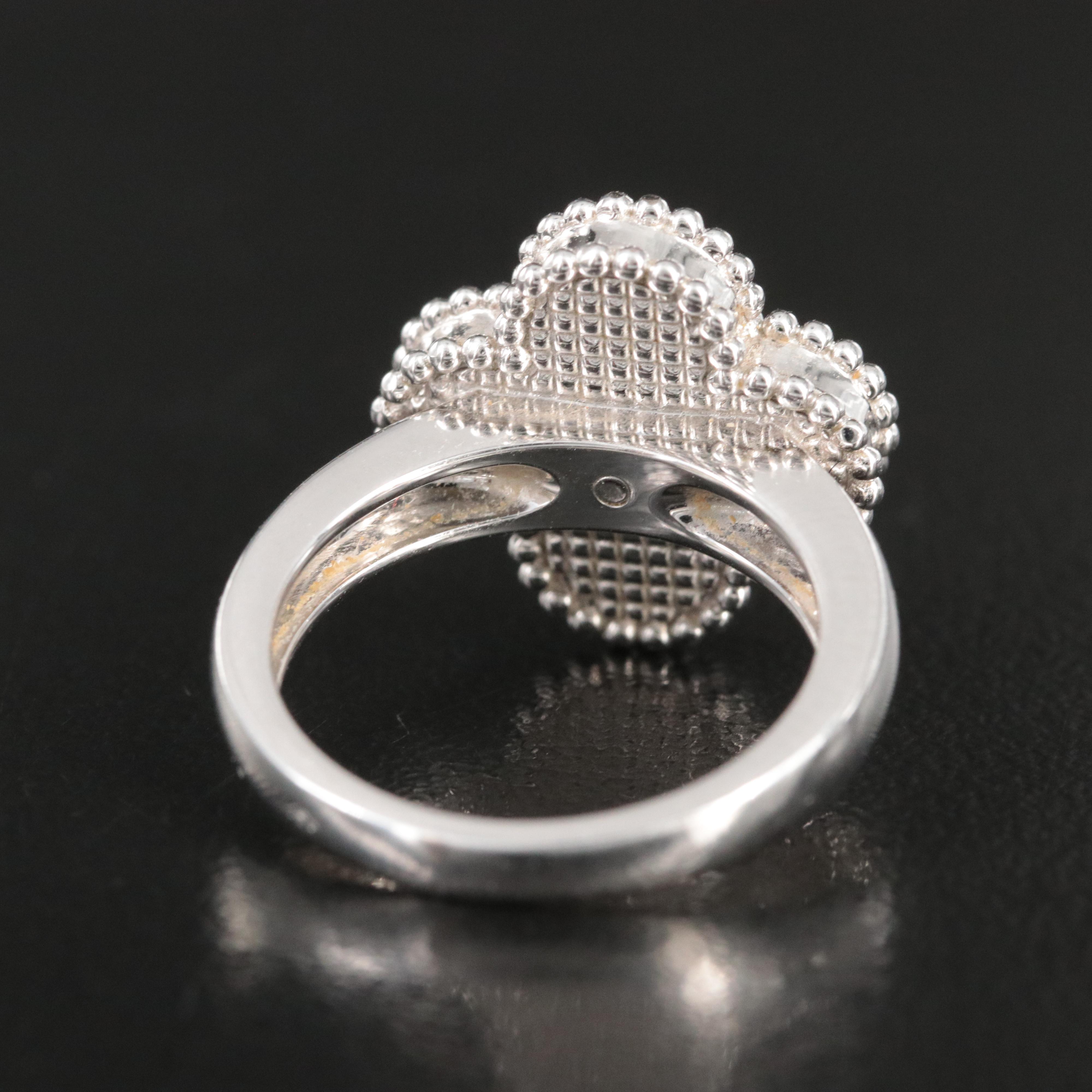 Van Cleef & Arpels Vintage Alhambra 18K Mother of Pearl and Diamond Ring