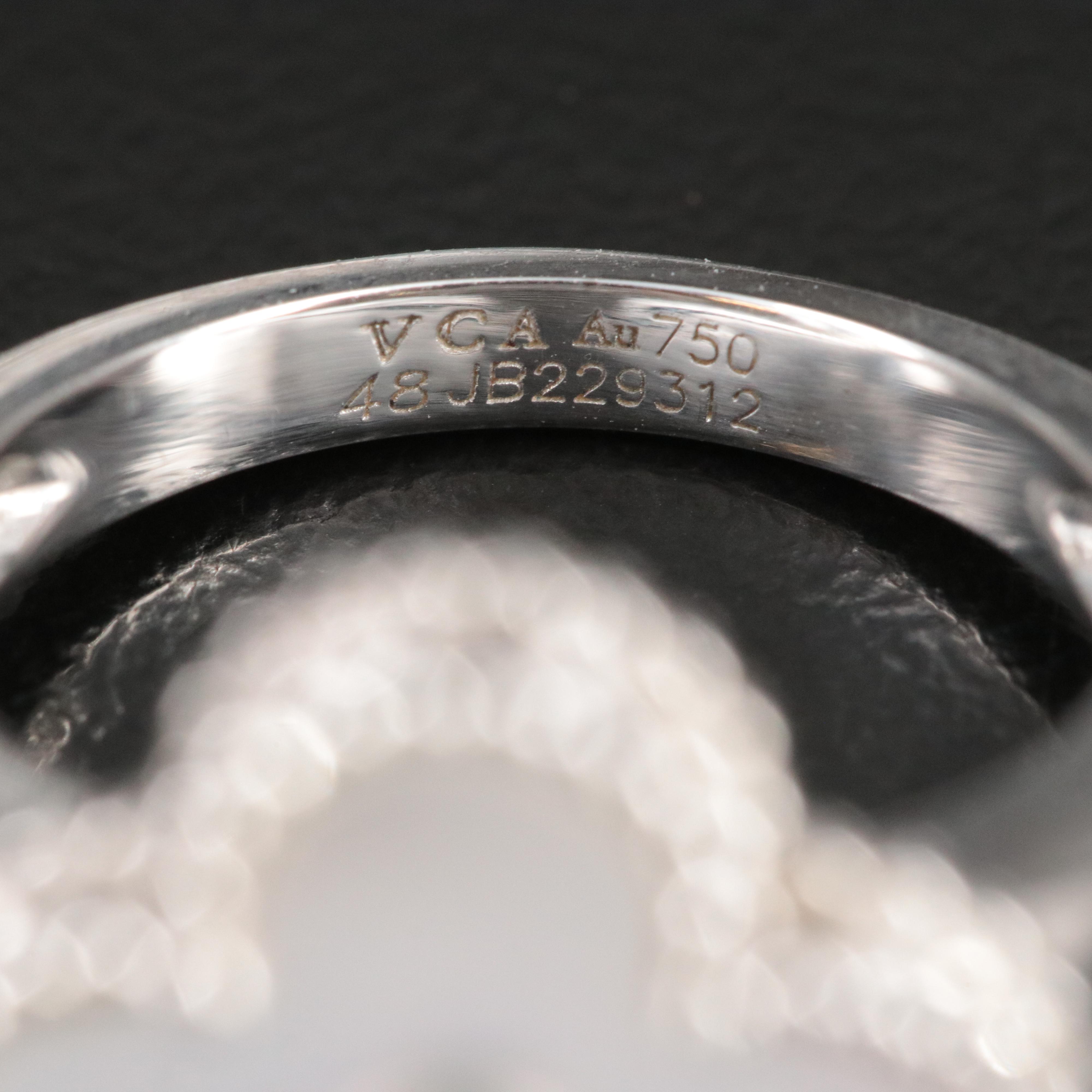 Van Cleef & Arpels Vintage Alhambra 18K Mother of Pearl and Diamond Ring