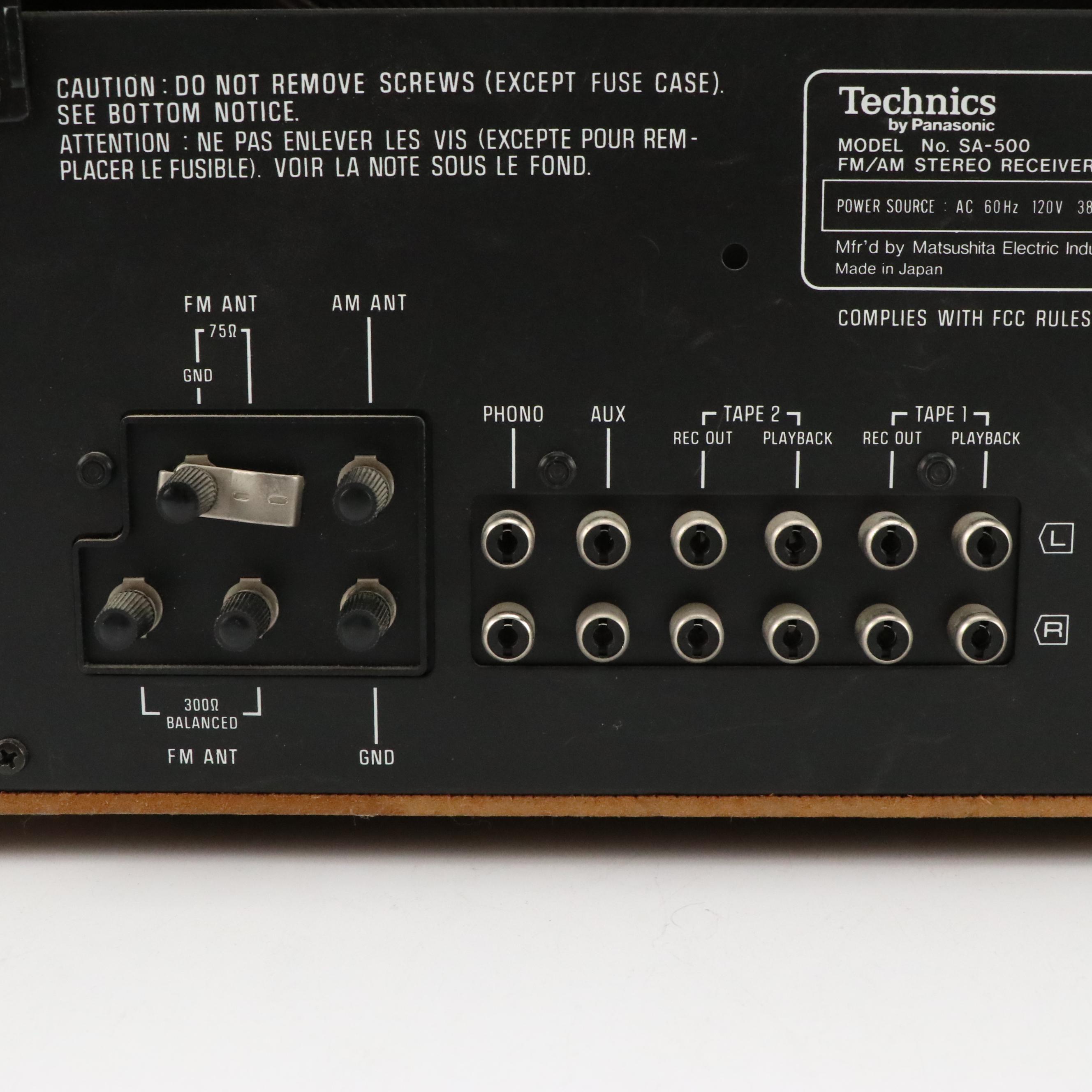 Technics SA-500 FM/AM Stereo Receiver, Circa 1978