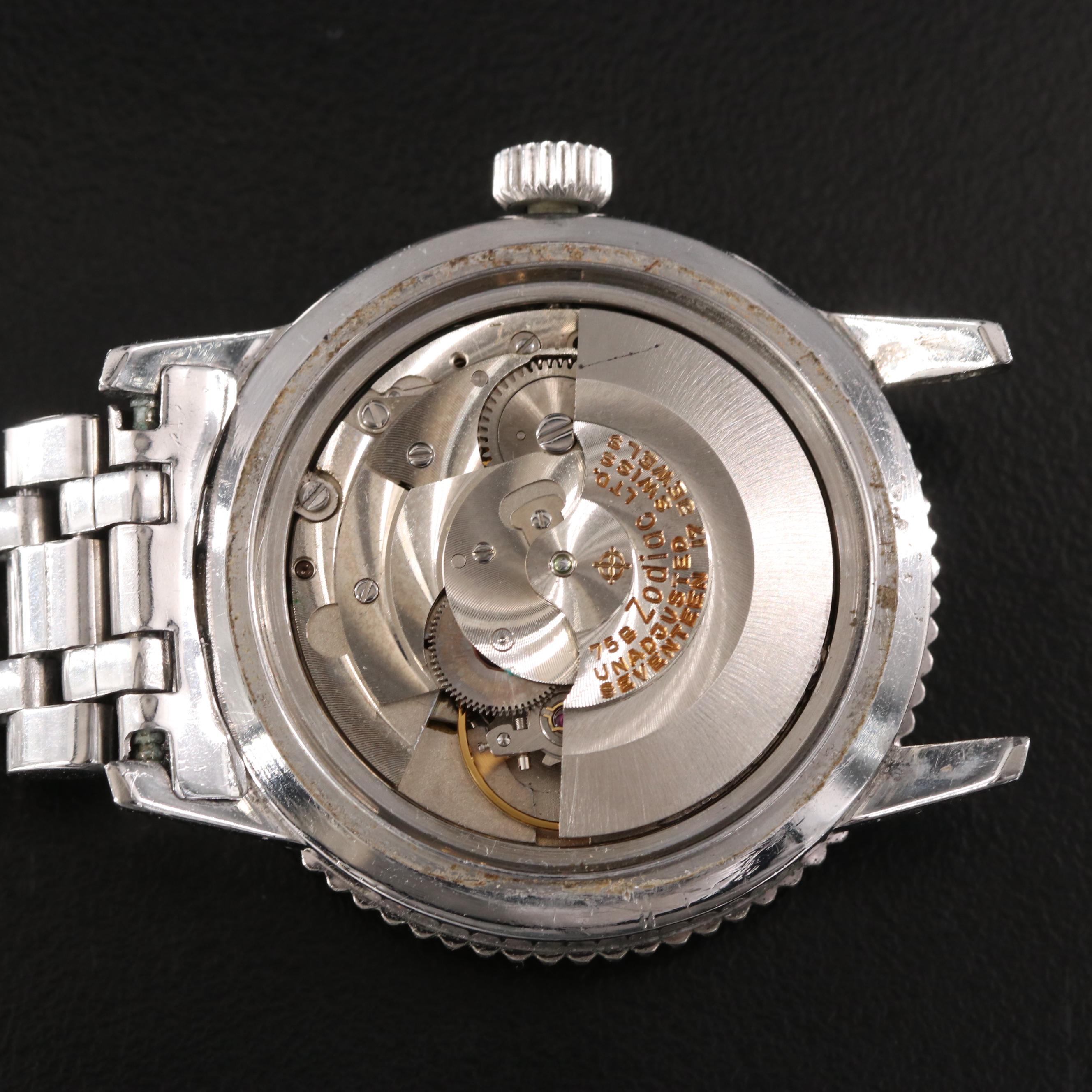 Vintage Zodiac Aerospace GMT Steel Automatic Watch